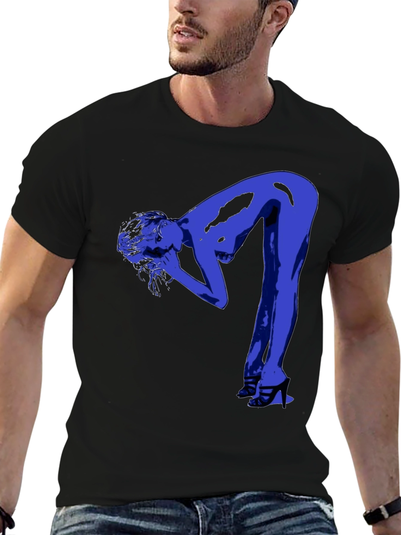 Modern Graphic Tee - Blue Silhouette