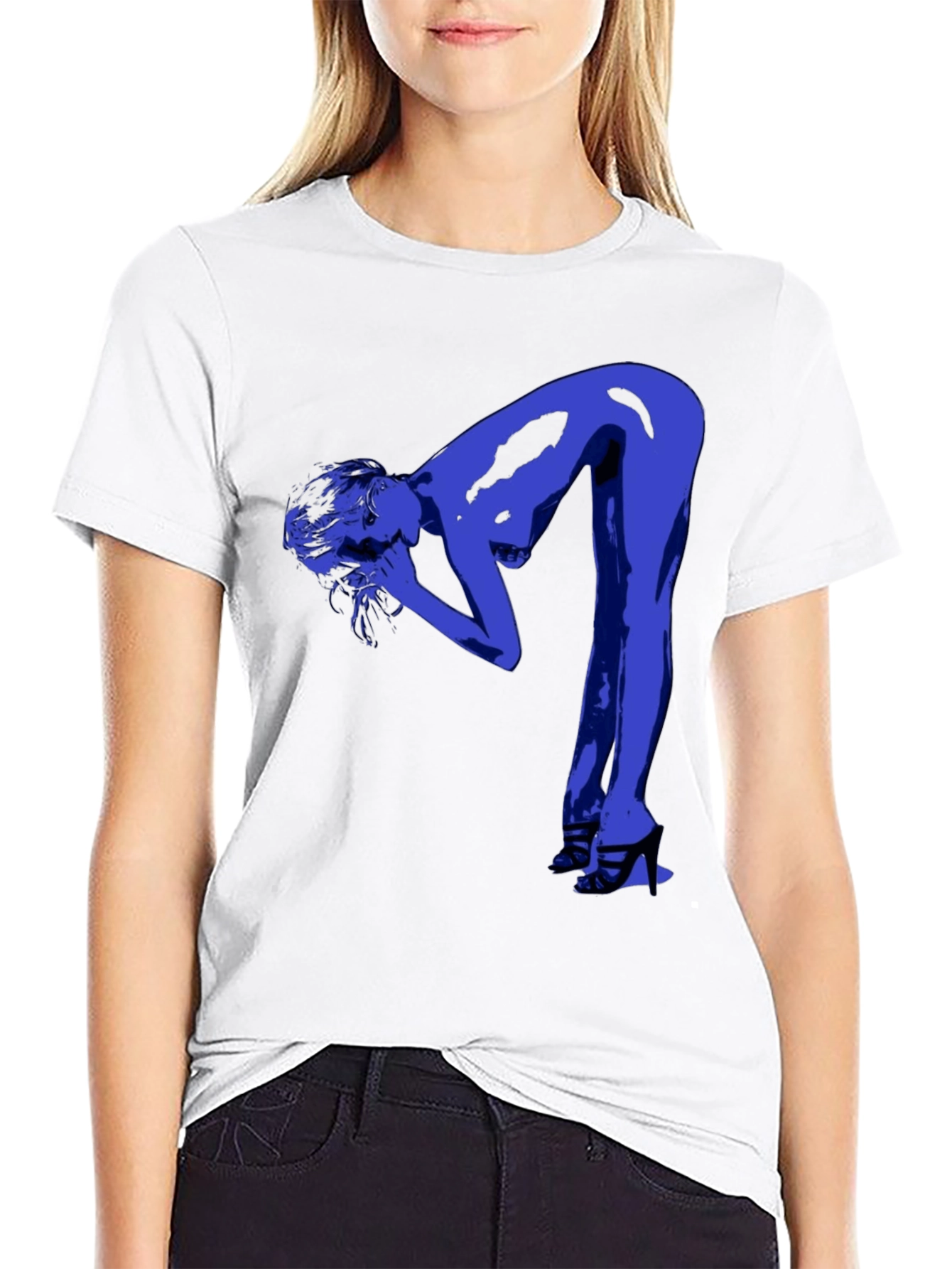 Modern Graphic Tee - Blue Silhouette