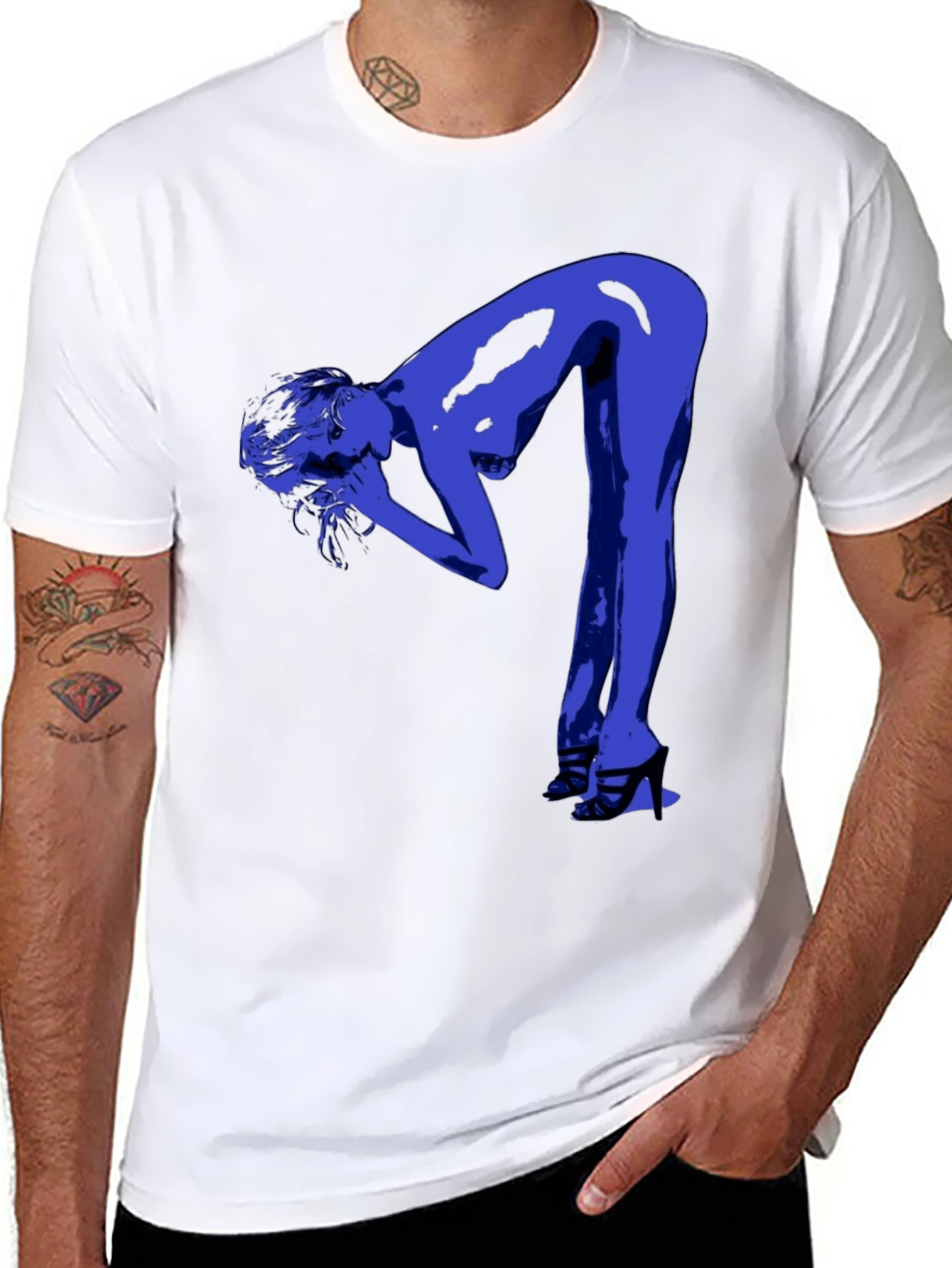 Modern Graphic Tee - Blue Silhouette