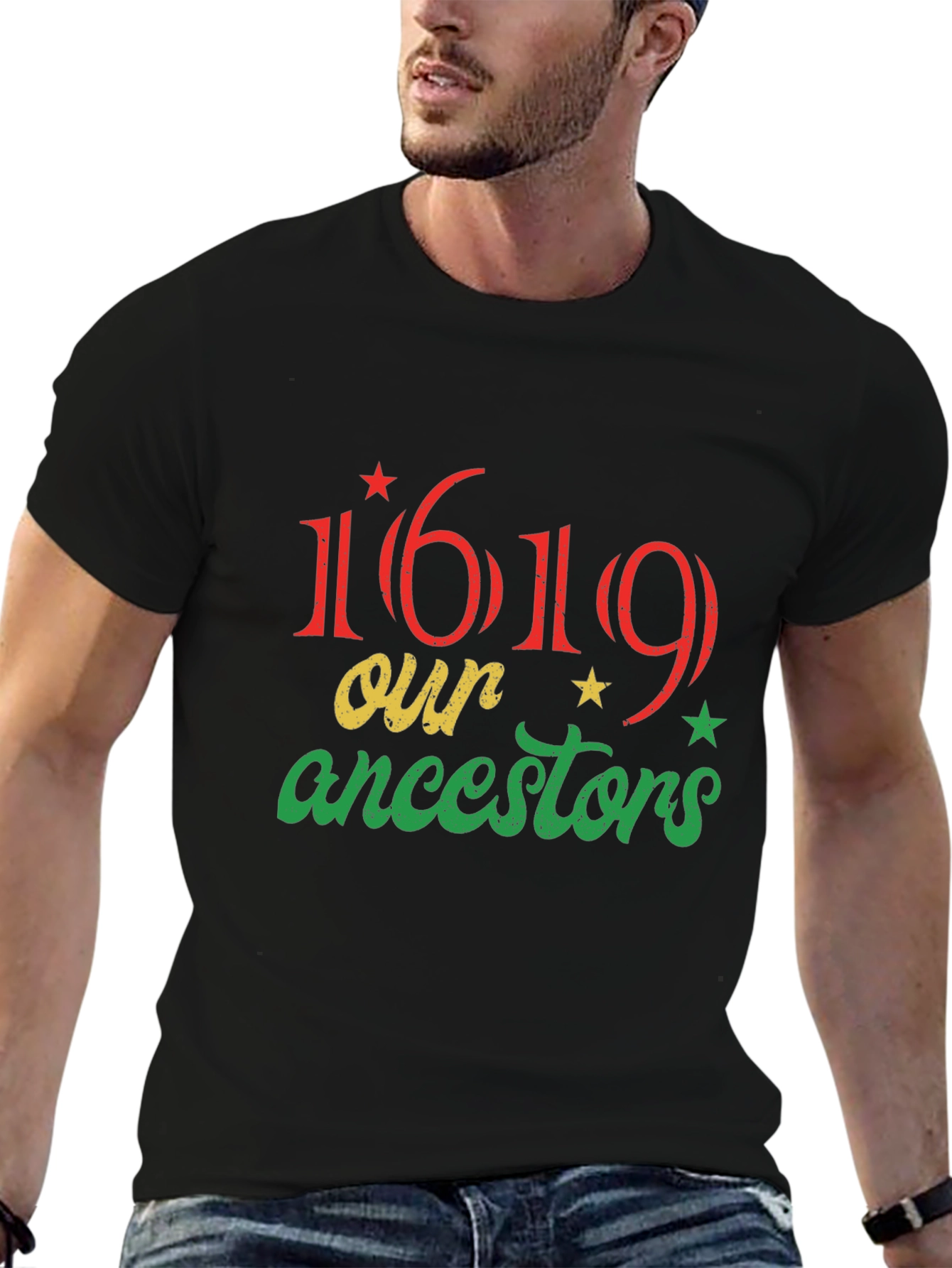 1619 Our Ancestors Graphic T-Shirt - Black