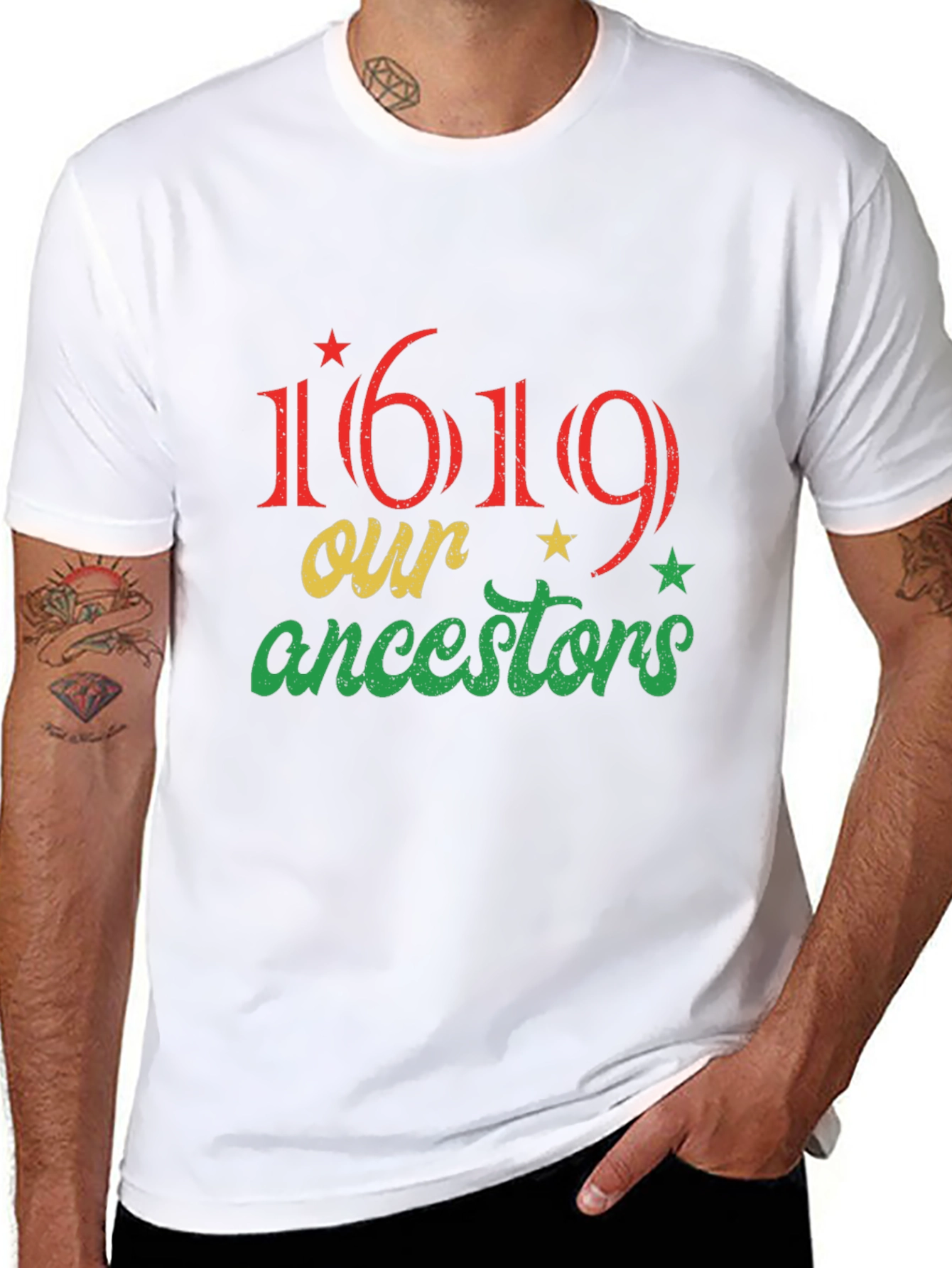 1619 Our Ancestors Graphic T-Shirt - Black