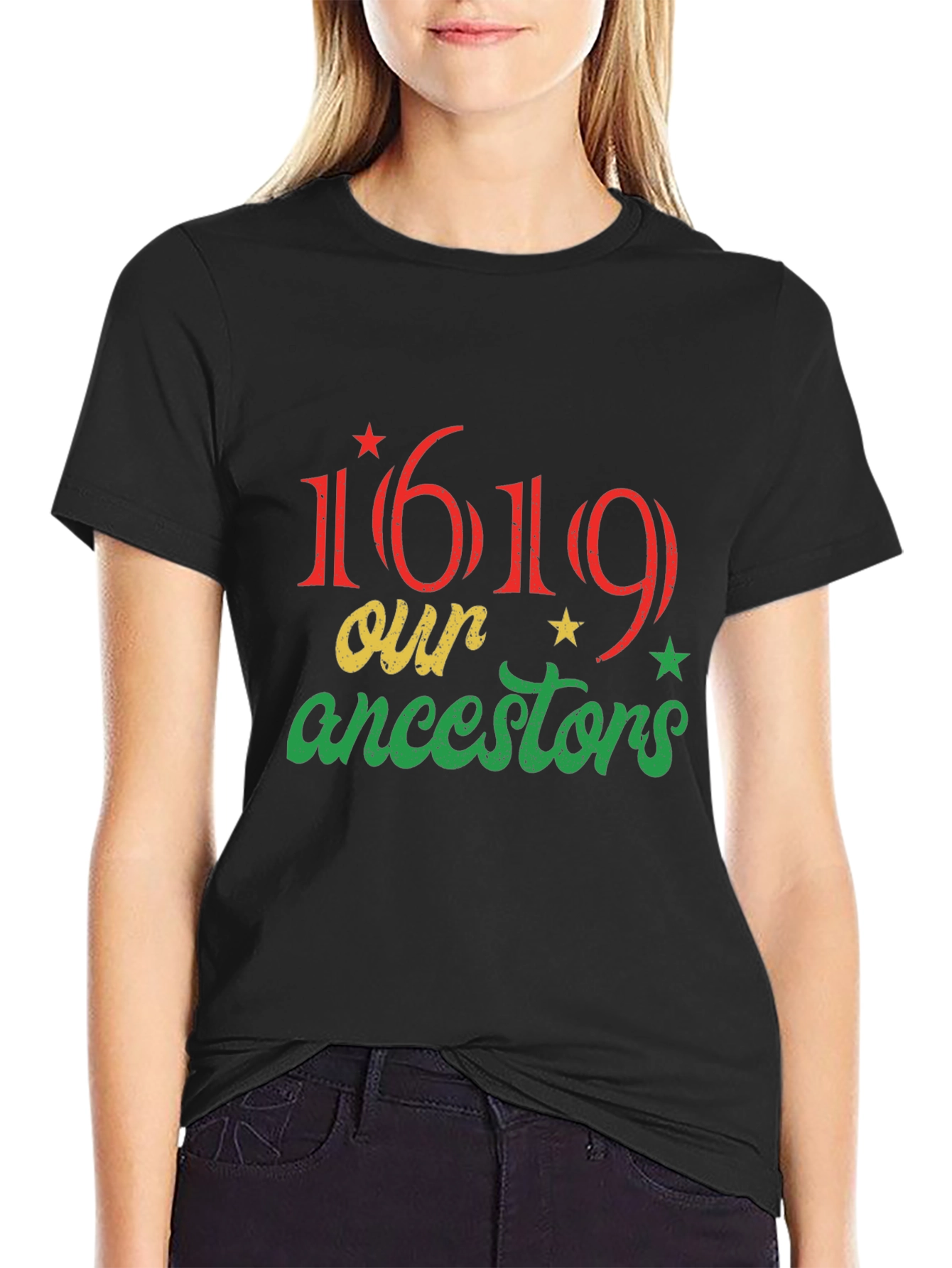 1619 Our Ancestors Graphic T-Shirt - Black