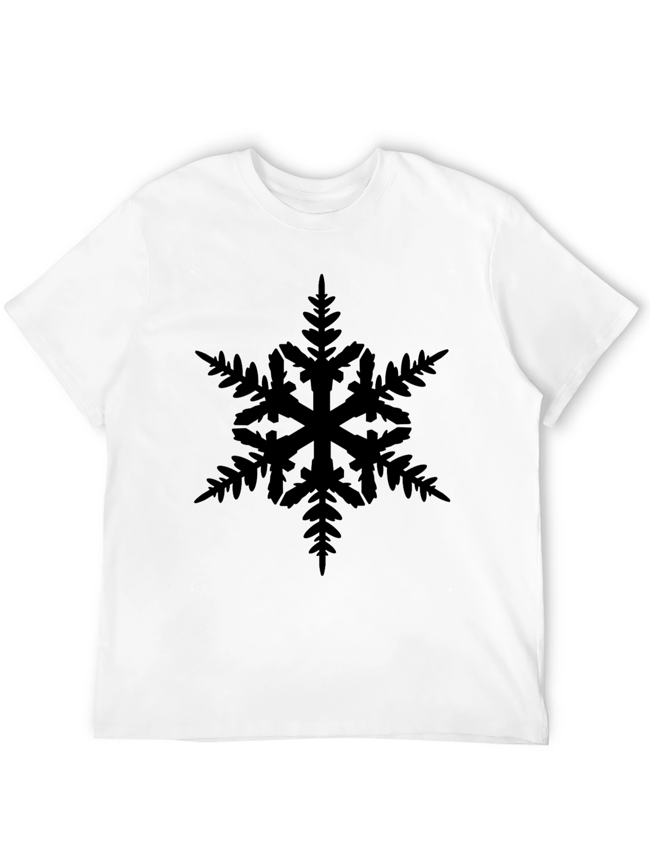 Black Snowflake Graphic Tee - Stylish Winter Wear