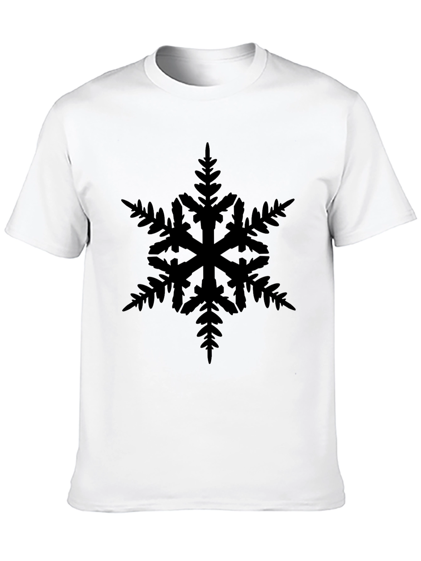 Black Snowflake Graphic Tee - Stylish Winter Wear