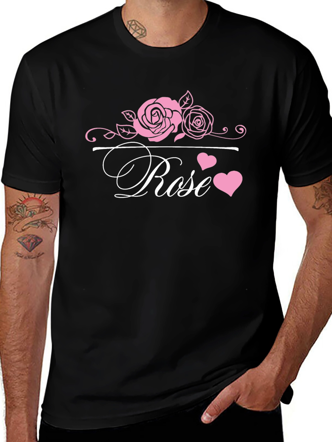 Rose Graphic Tee - Elegant Floral Design