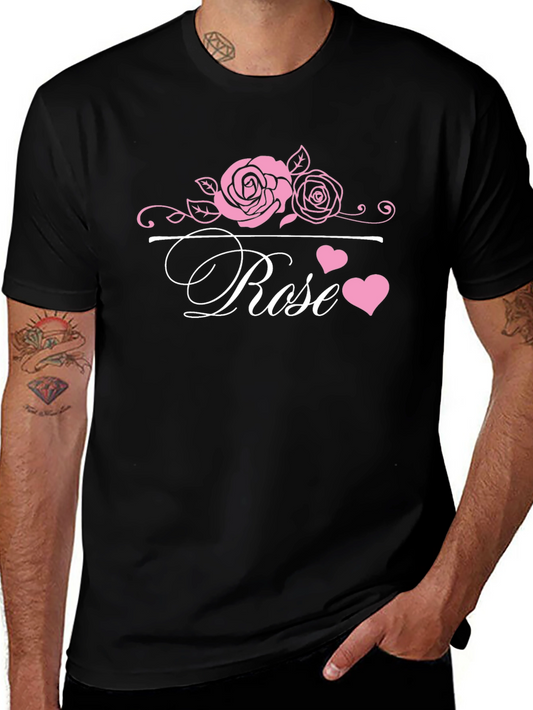 Rose Graphic Tee - Elegant Floral Design