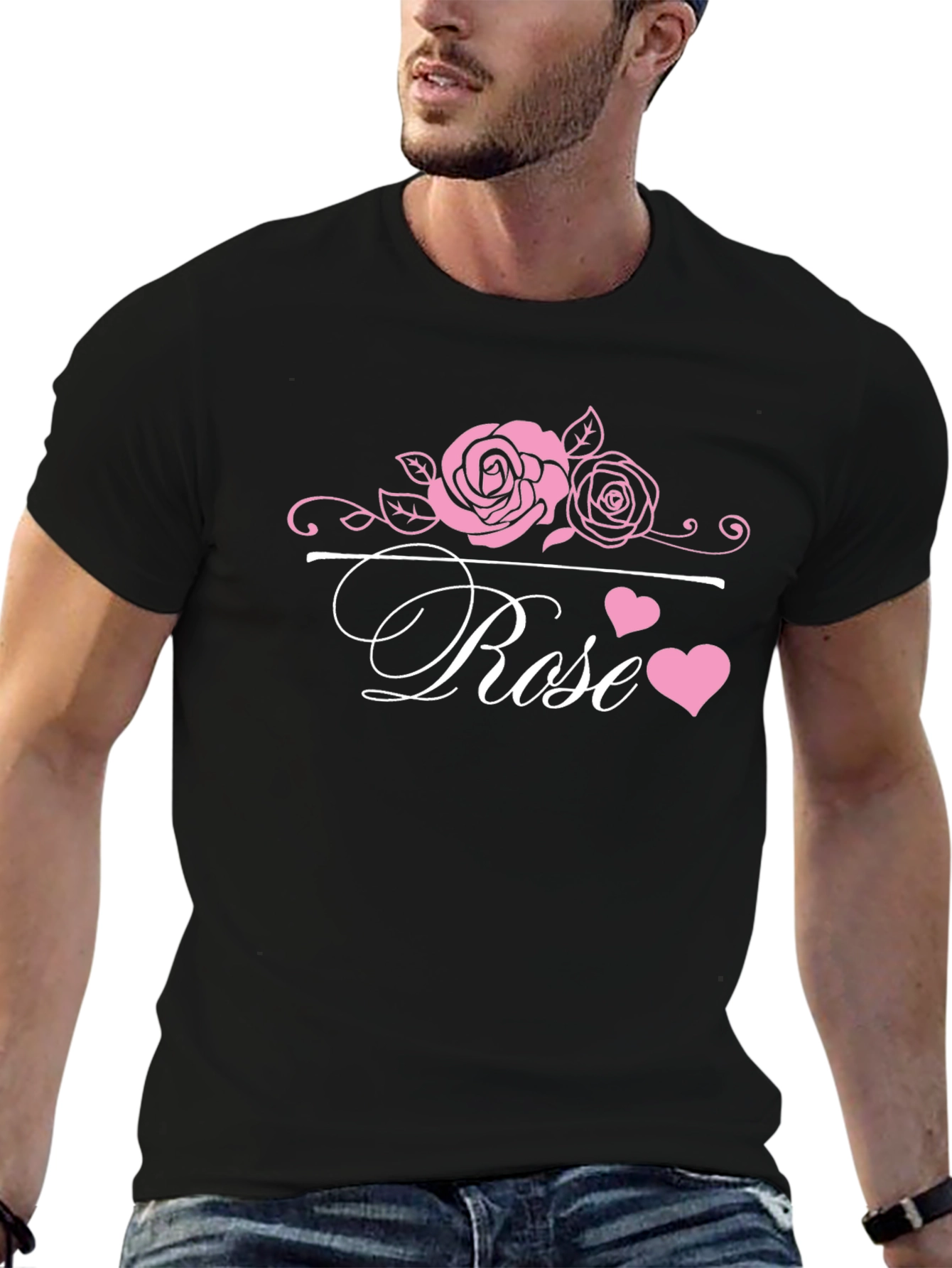 Rose Graphic Tee - Elegant Floral Design