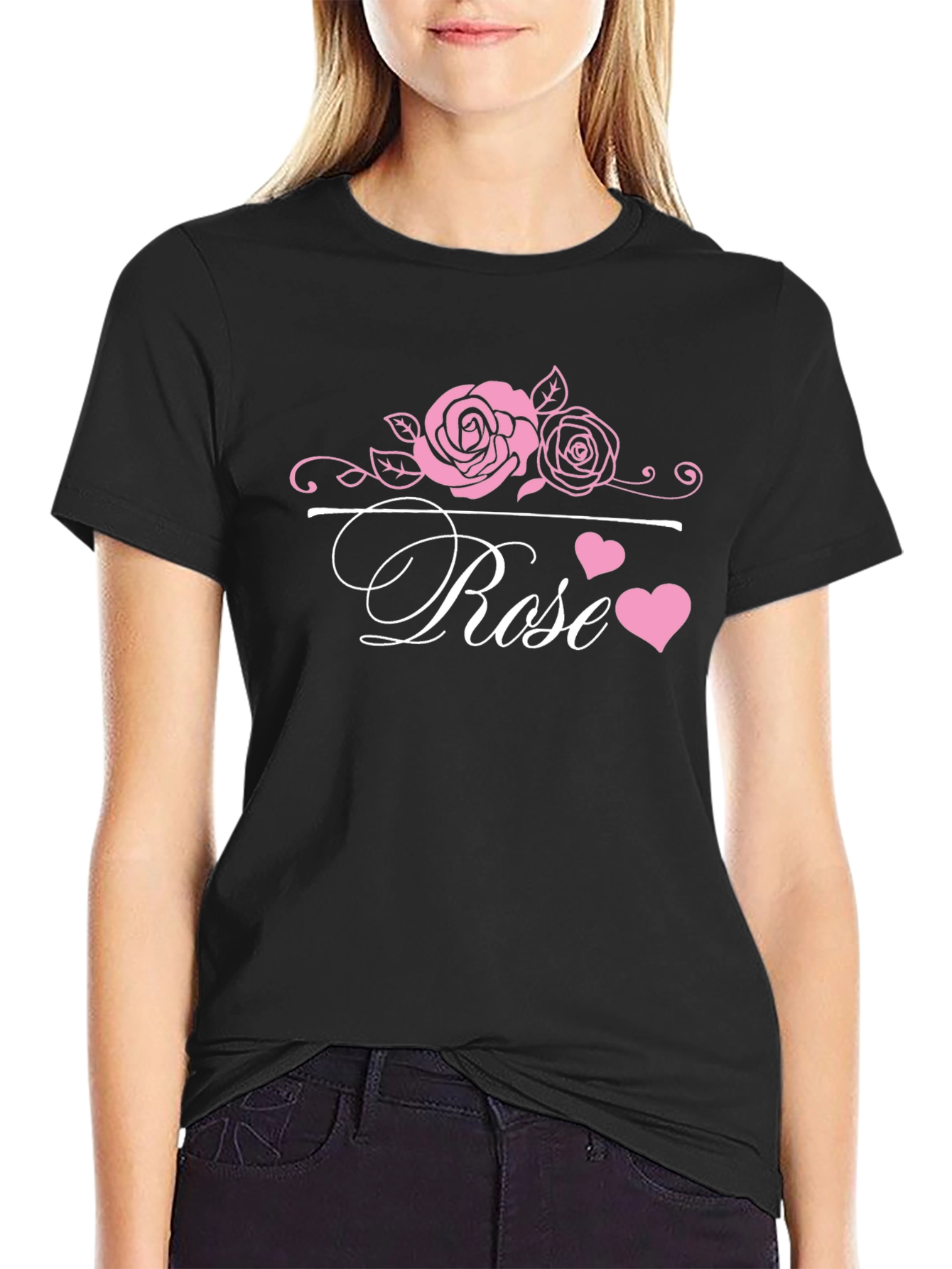 Rose Graphic Tee - Elegant Floral Design
