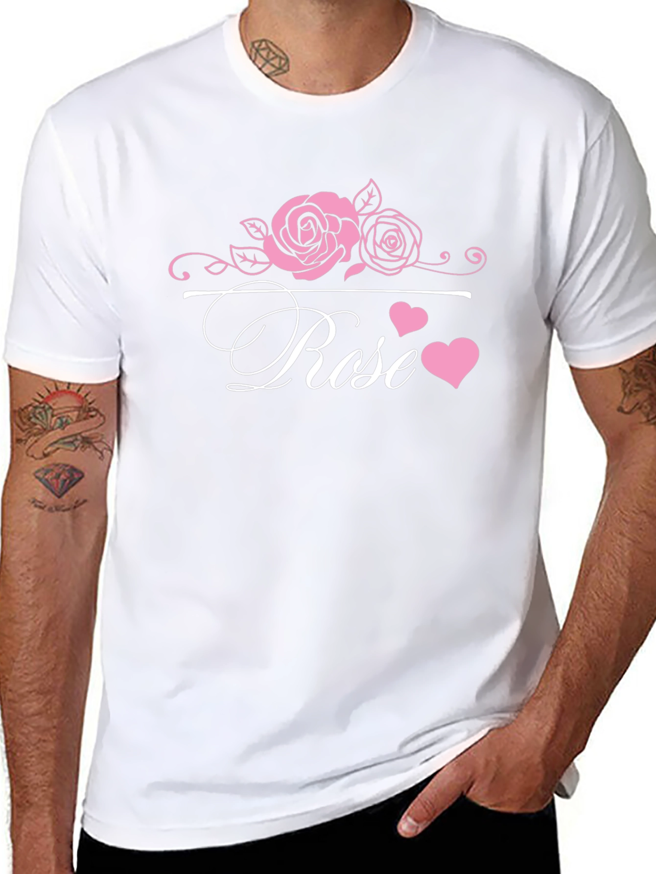 Rose Graphic Tee - Elegant Floral Design