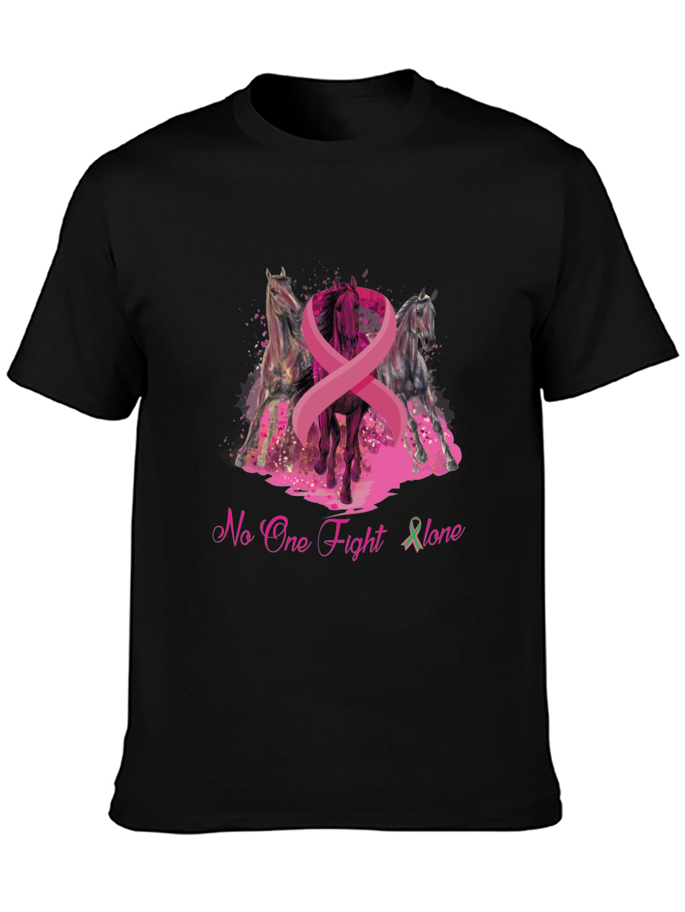 Horse & Breast Cancer Awareness Graphic T-Shirt