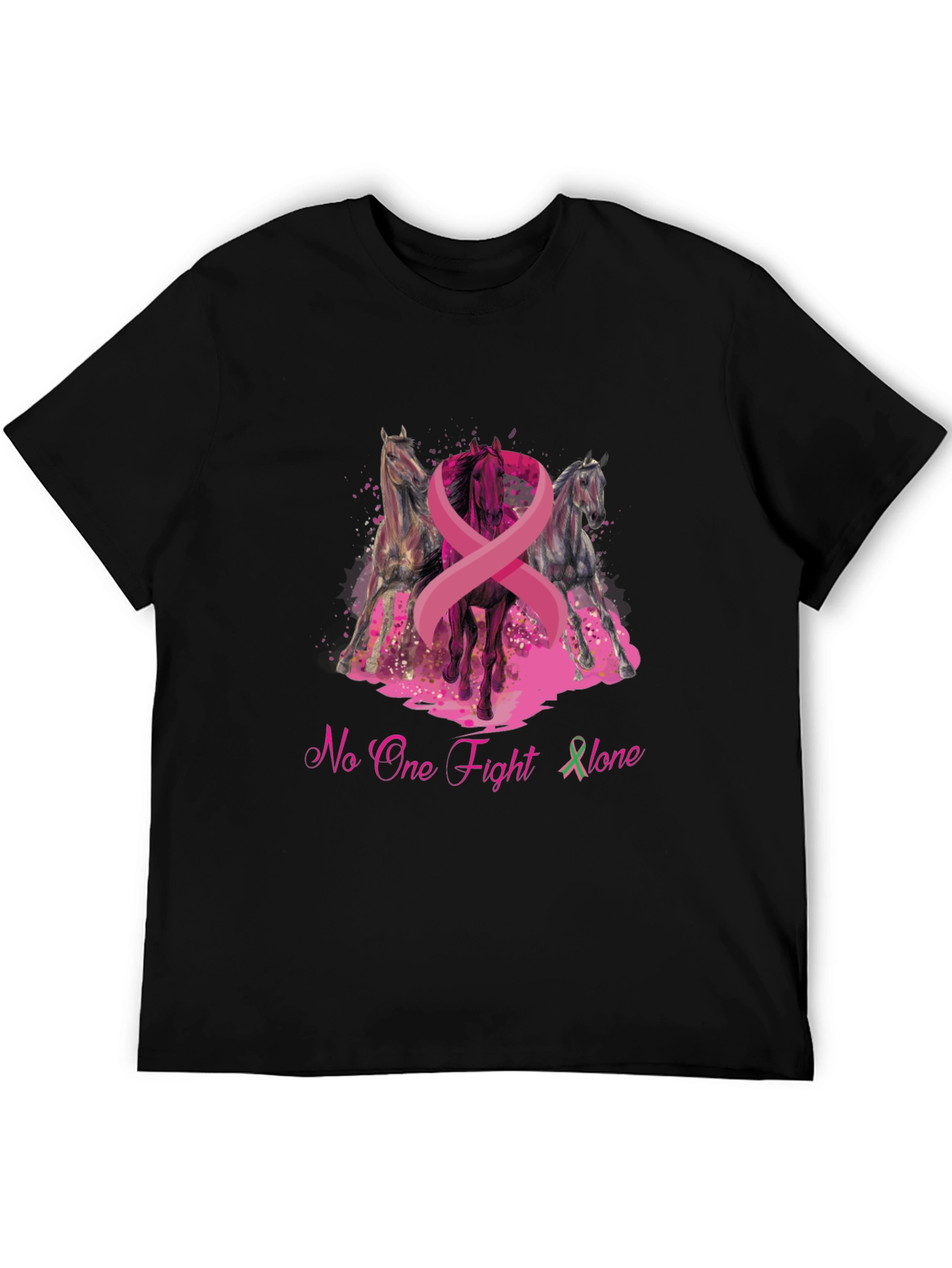 Horse & Breast Cancer Awareness Graphic T-Shirt