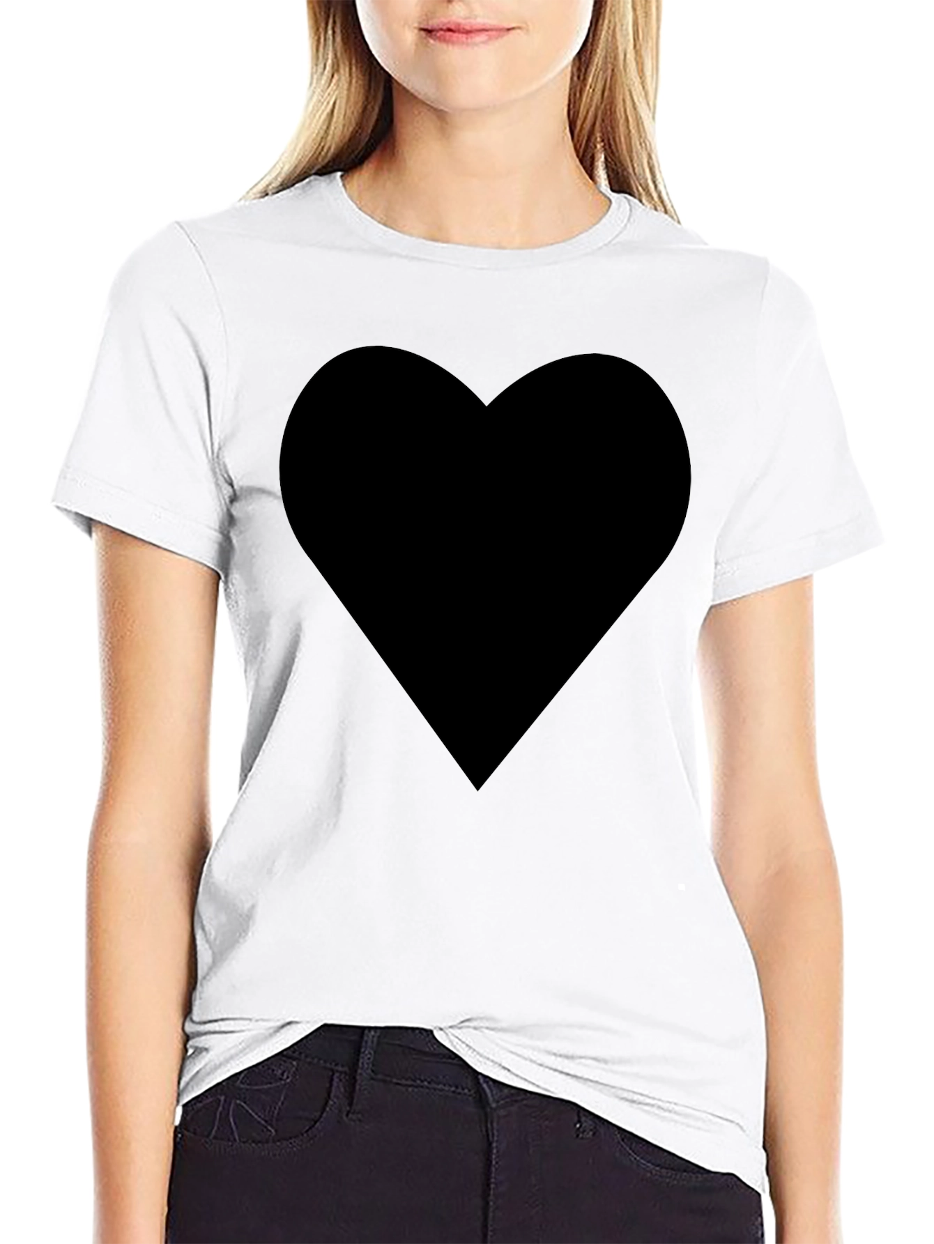 Black Heart Graphic Tee - Mens Casual Fashion