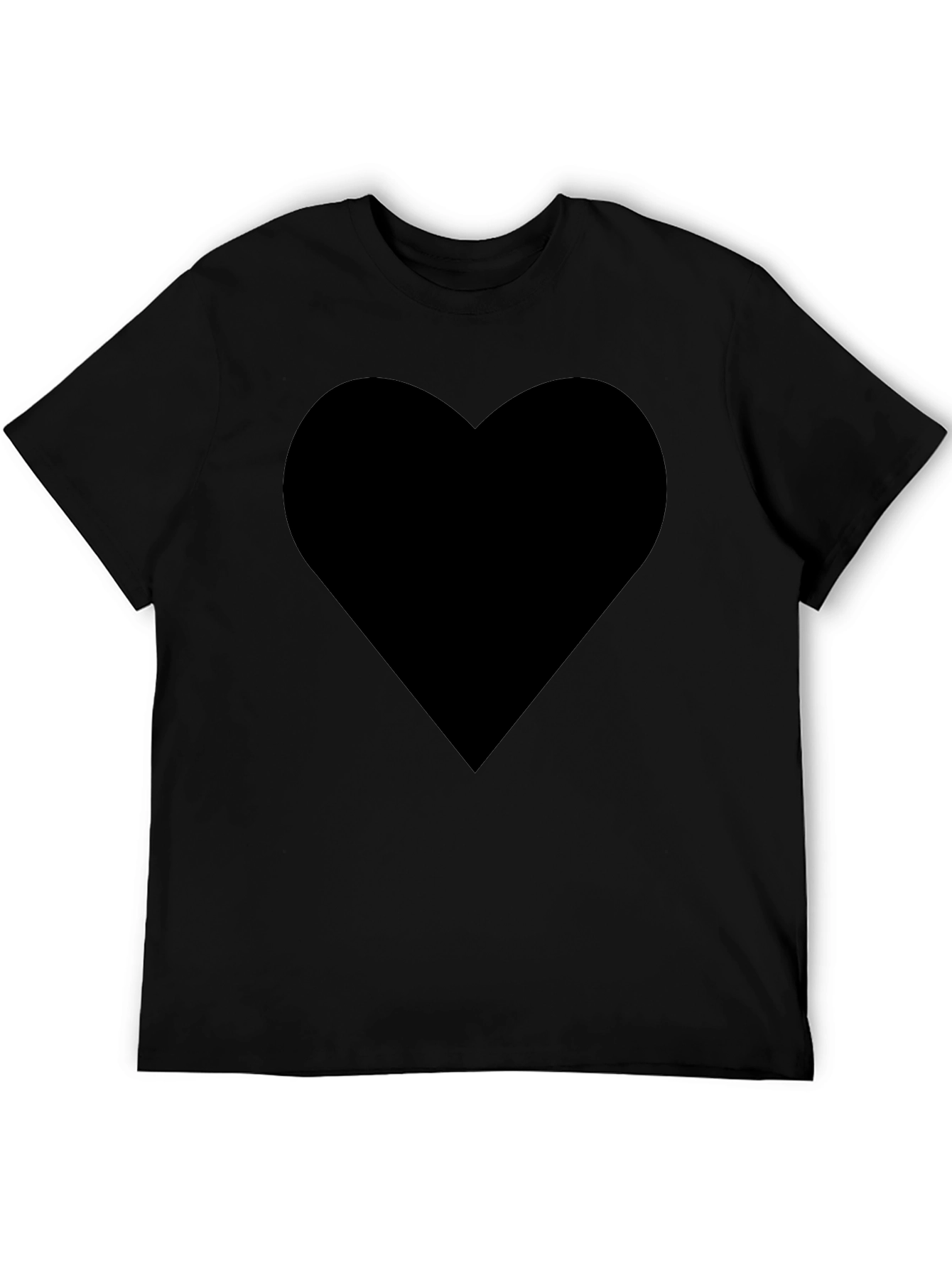 Black Heart Graphic Tee - Mens Casual Fashion