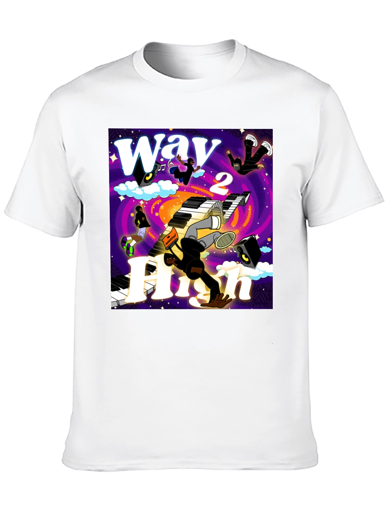 Way 2 High Graphic Print Black Tee