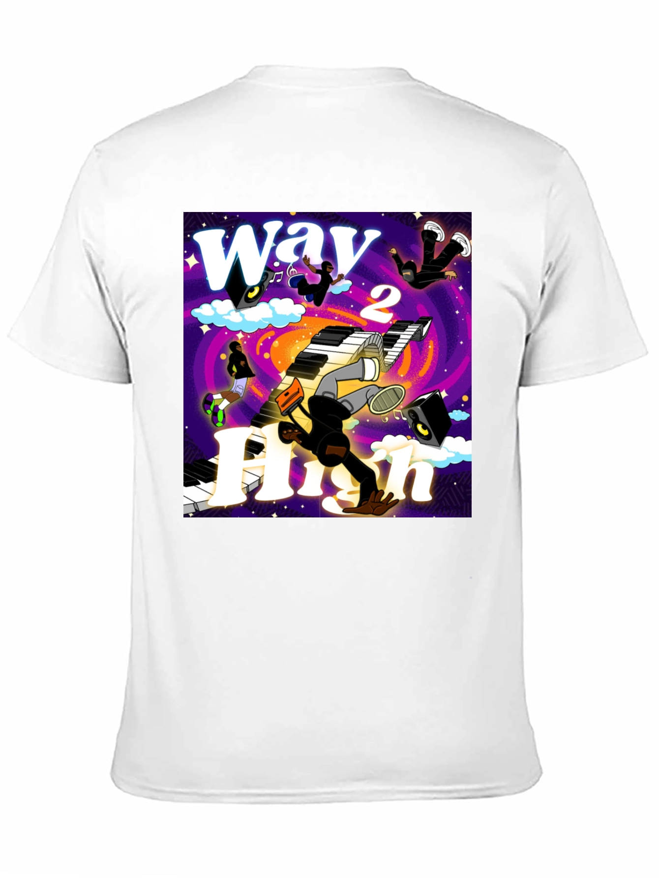 Way 2 High Graphic Print Black Tee