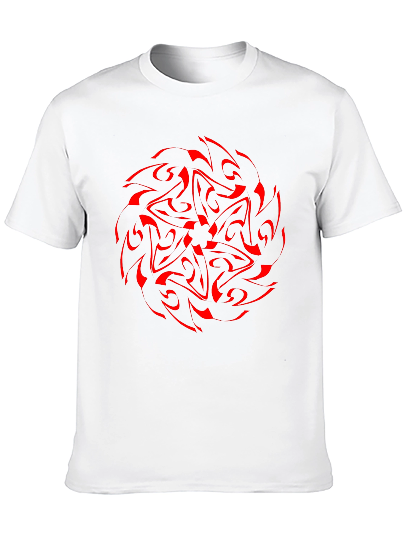 Red Mandala Graphic Black T-Shirt - Stylish Design