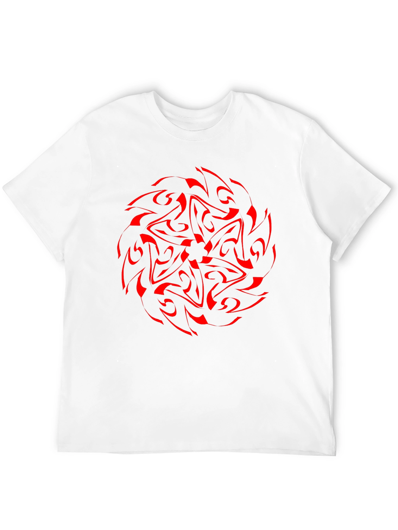 Red Mandala Graphic Black T-Shirt - Stylish Design