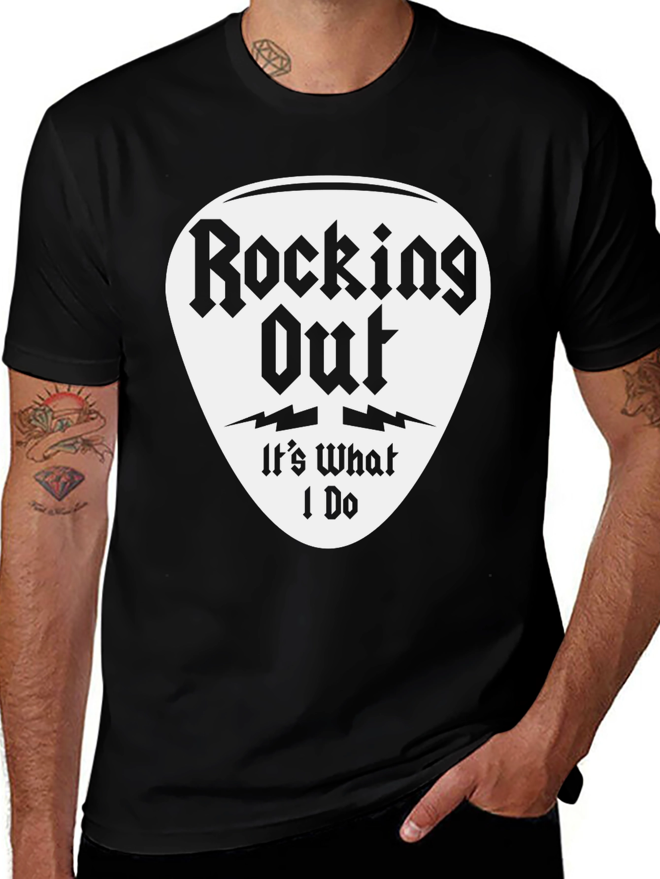 Rocking Out T-Shirt - Guitar Pick Design