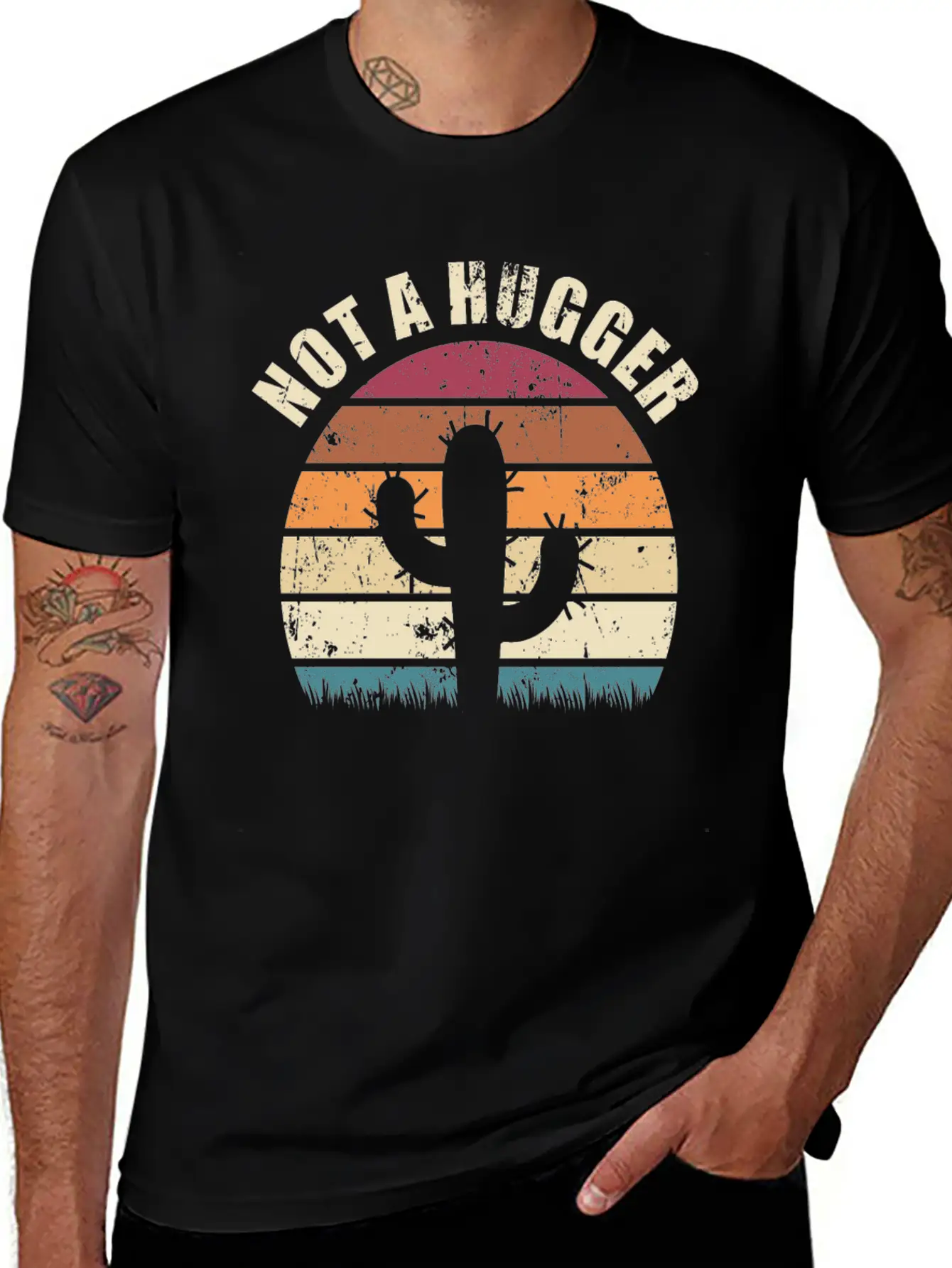 Not A Hugger Cactus Sarcastic Memes Unisex Casual T-Shirt – Clean Design For Daily Comfort