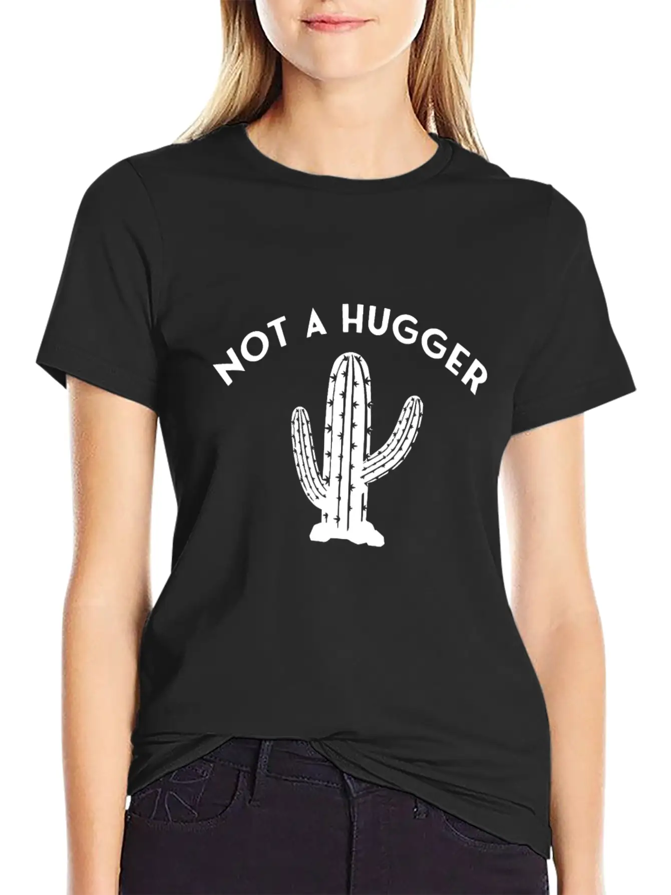 Not A Hugger Cactus Unisex Casual T-Shirt – Clean Design For Daily Comfort