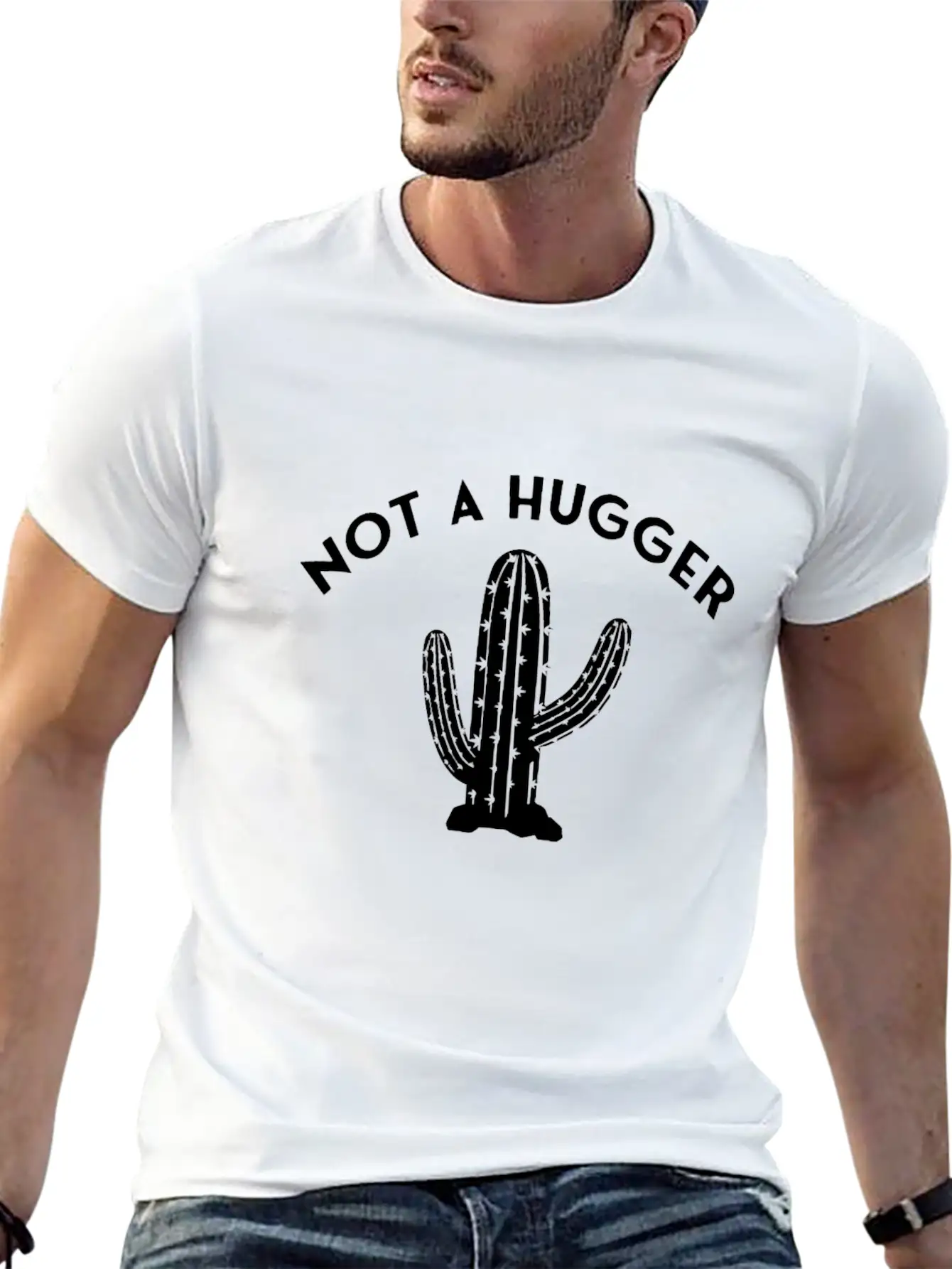 Not A Hugger Cactus Unisex Casual T-Shirt – Clean Design For Daily Comfort