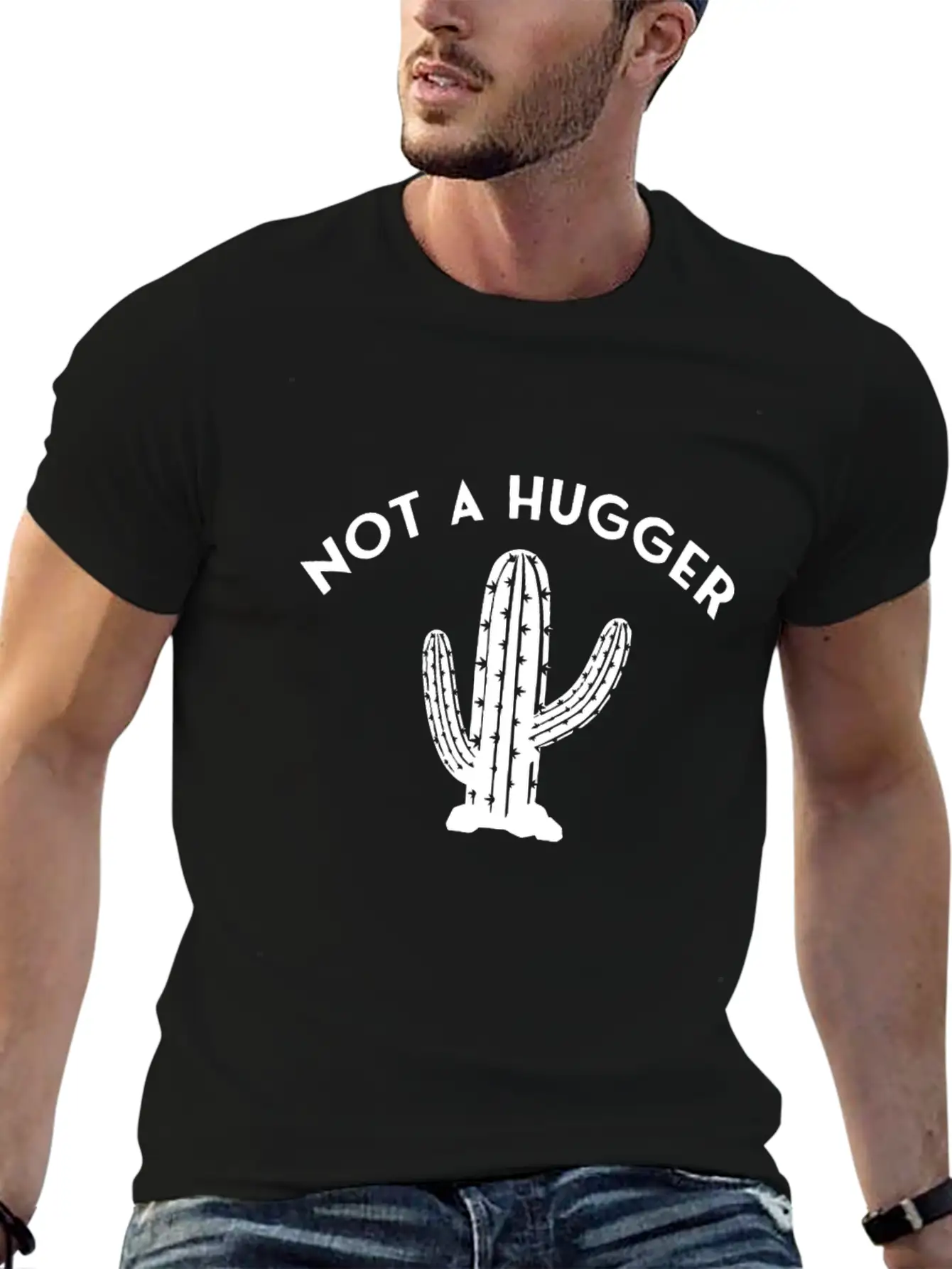 Not A Hugger Cactus Unisex Casual T-Shirt – Clean Design For Daily Comfort
