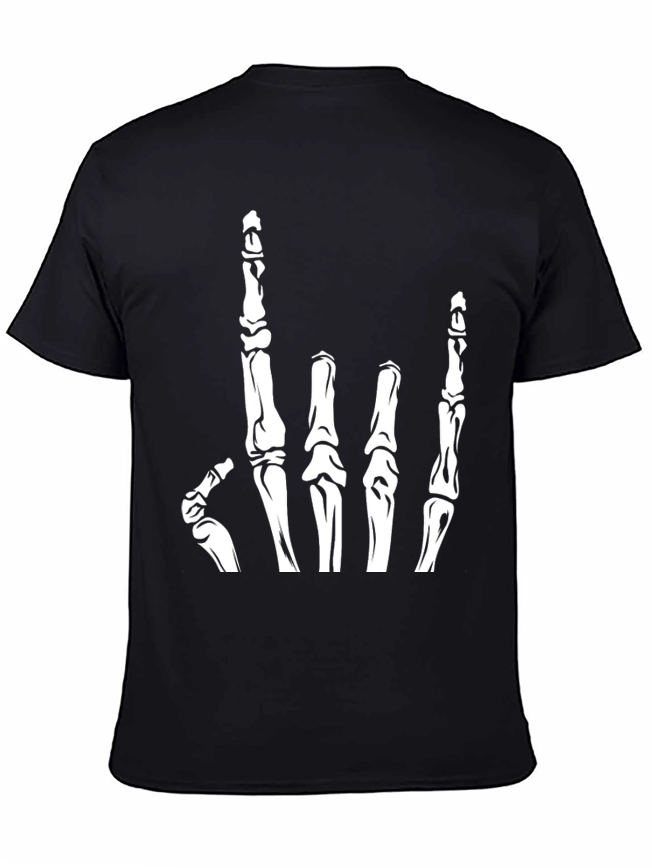 Rock On Skeleton Hand T-Shirt - Black