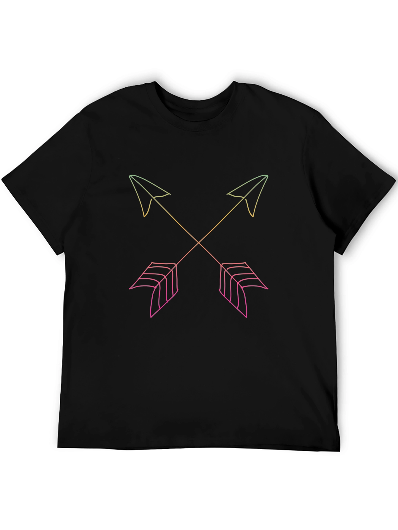Neon Arrow Graphic Black T-Shirt