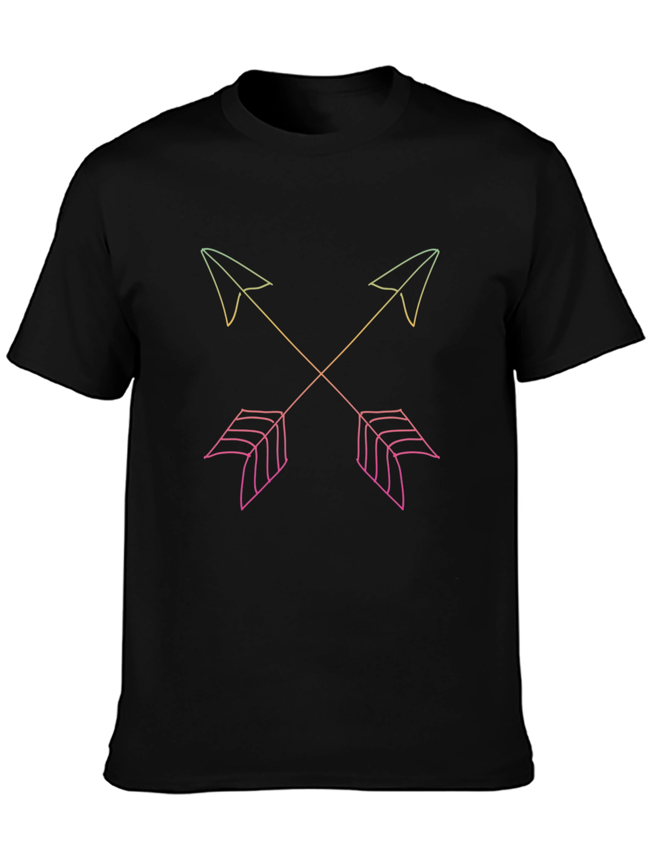 Neon Arrow Graphic Black T-Shirt