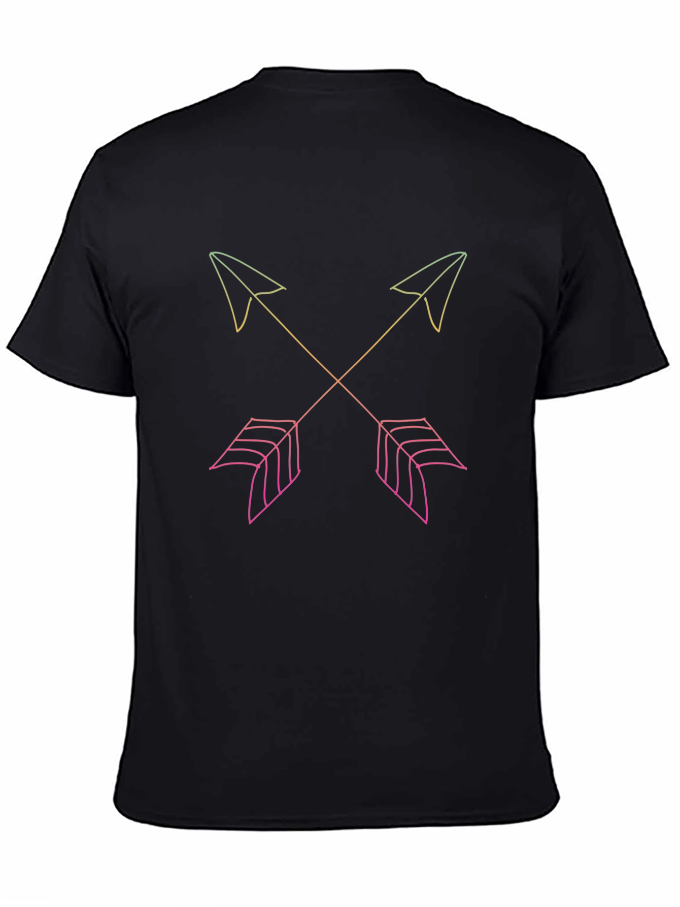 Neon Arrow Graphic Black T-Shirt