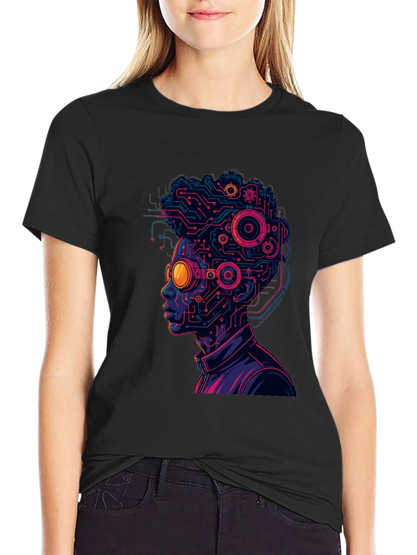 Cyberpunk Circuit Head T-Shirt
