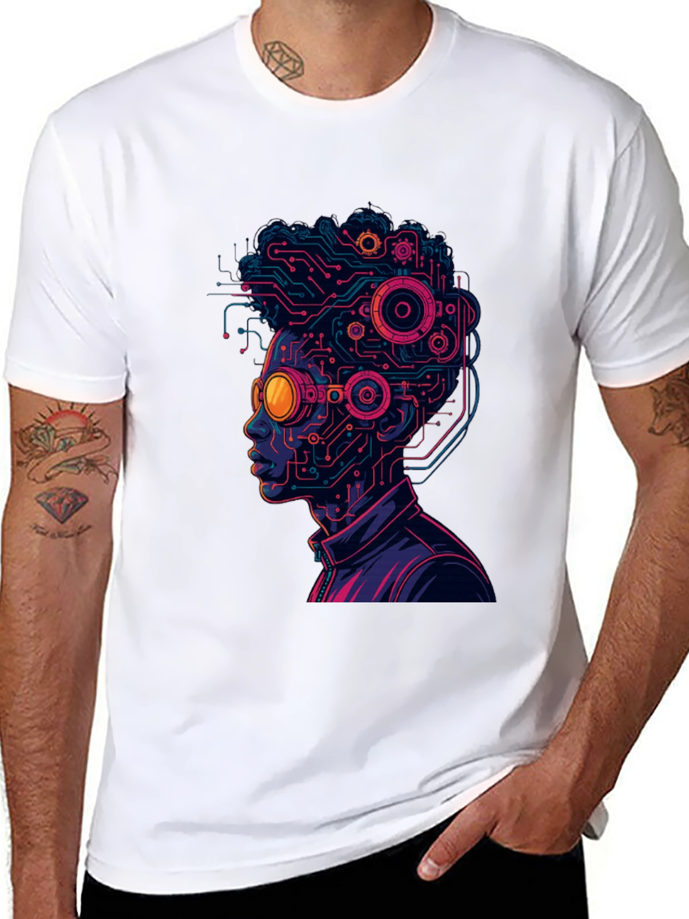 Cyberpunk Circuit Head T-Shirt