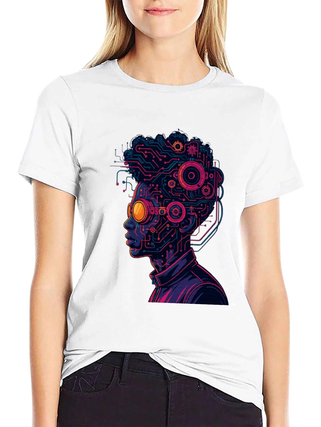 Cyberpunk Circuit Head T-Shirt