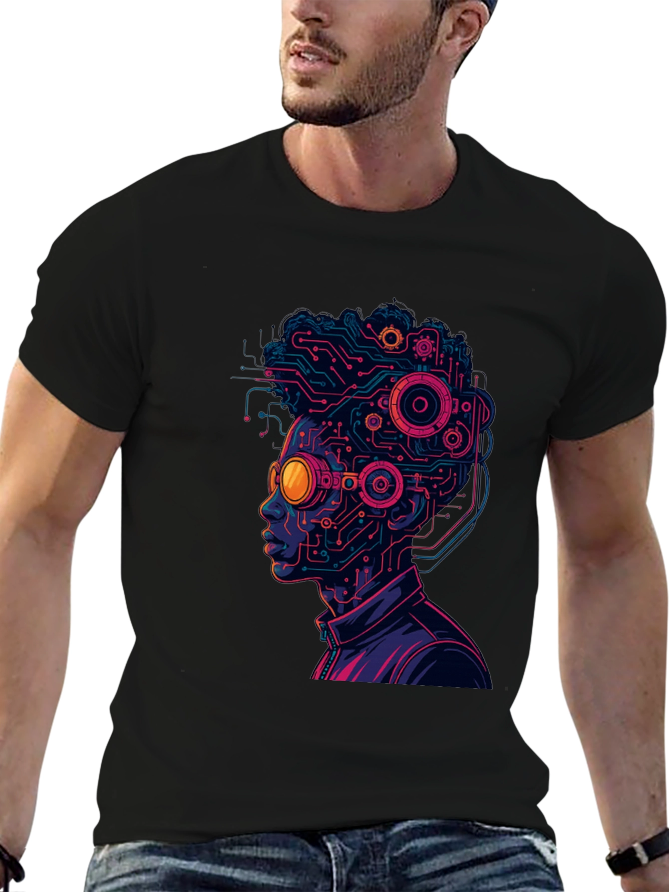 Cyberpunk Circuit Head T-Shirt