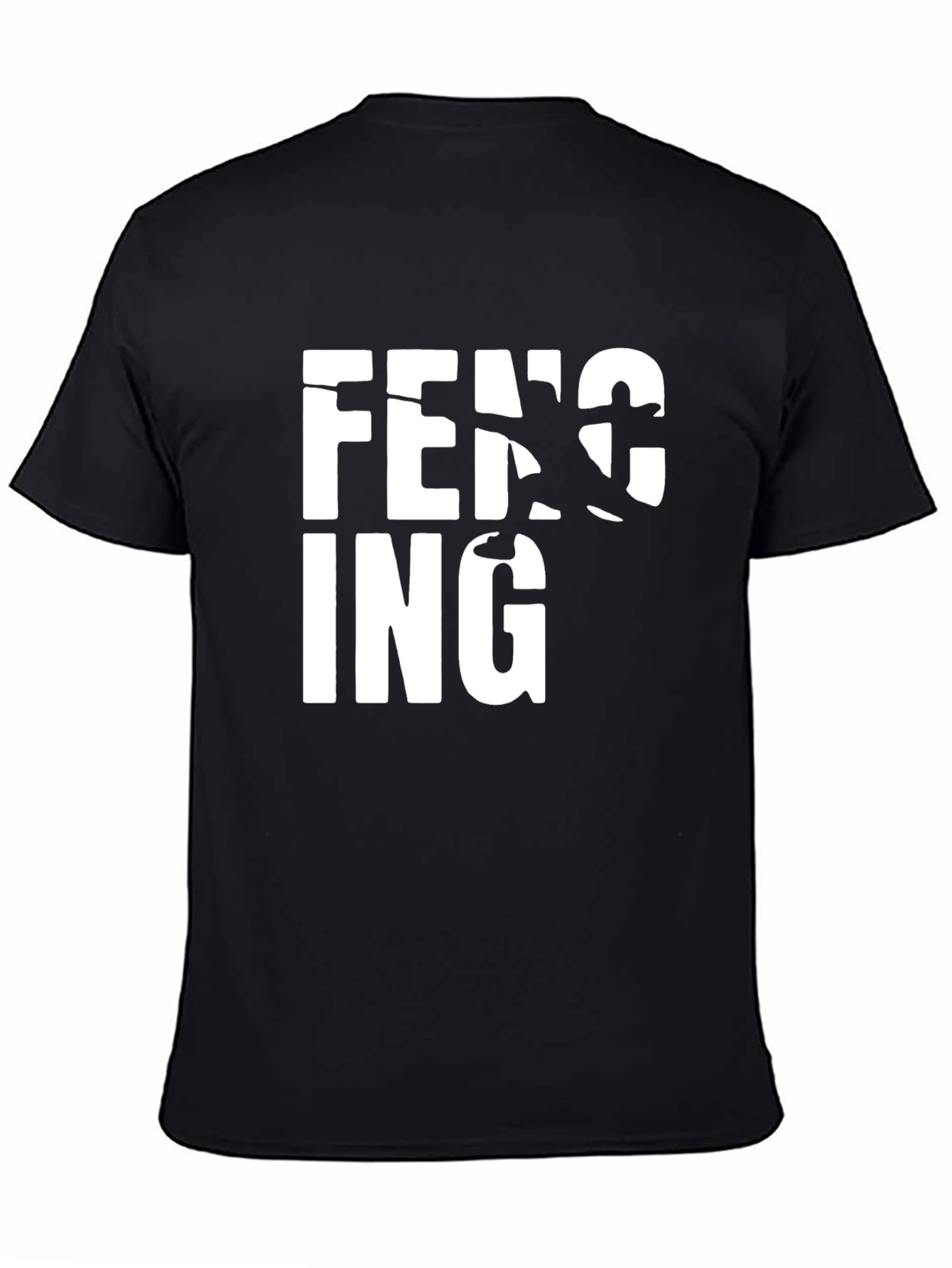 Fencing Graphic Print Black T-Shirt