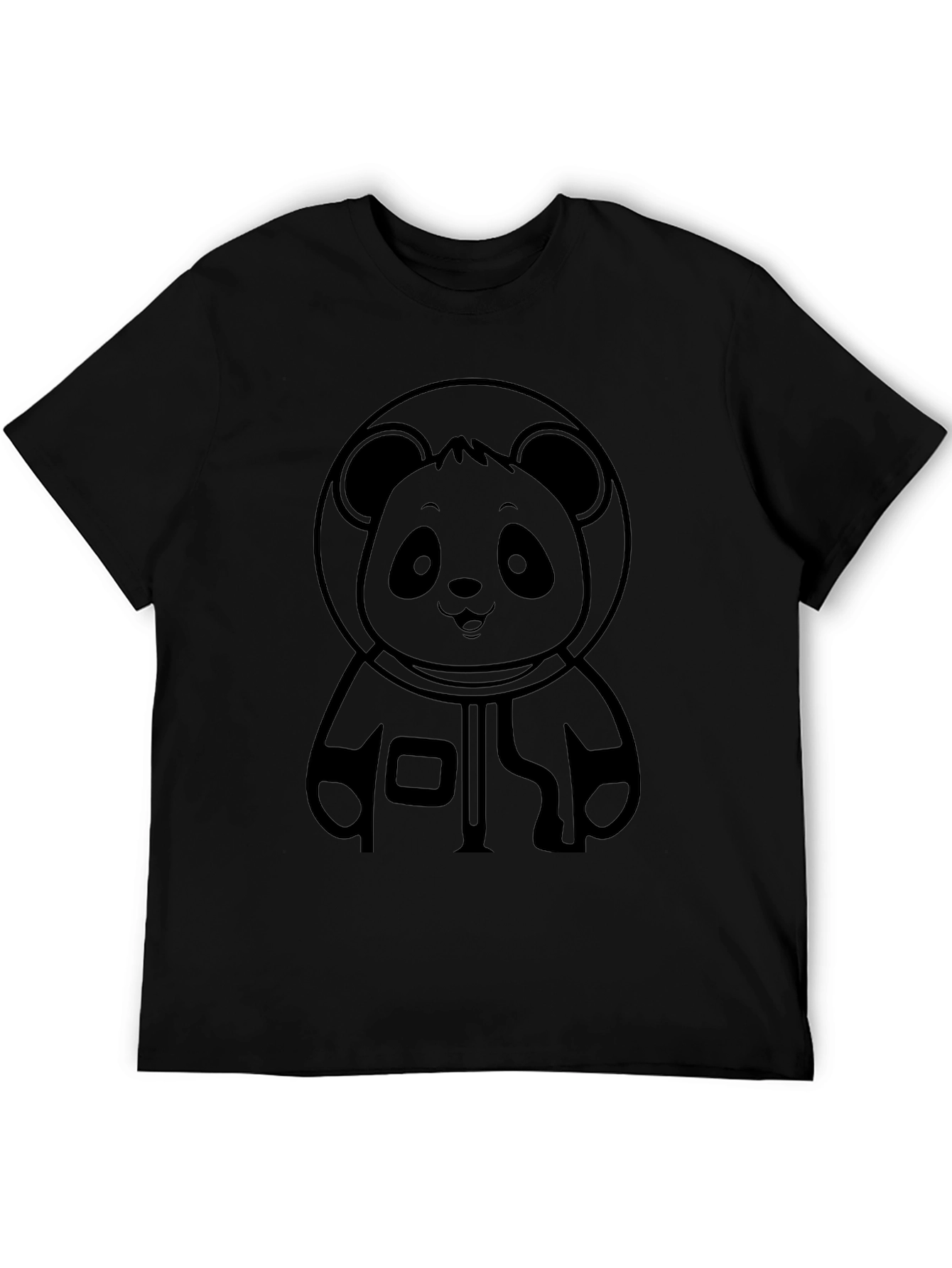 Panda Astronaut Black Graphic Tee