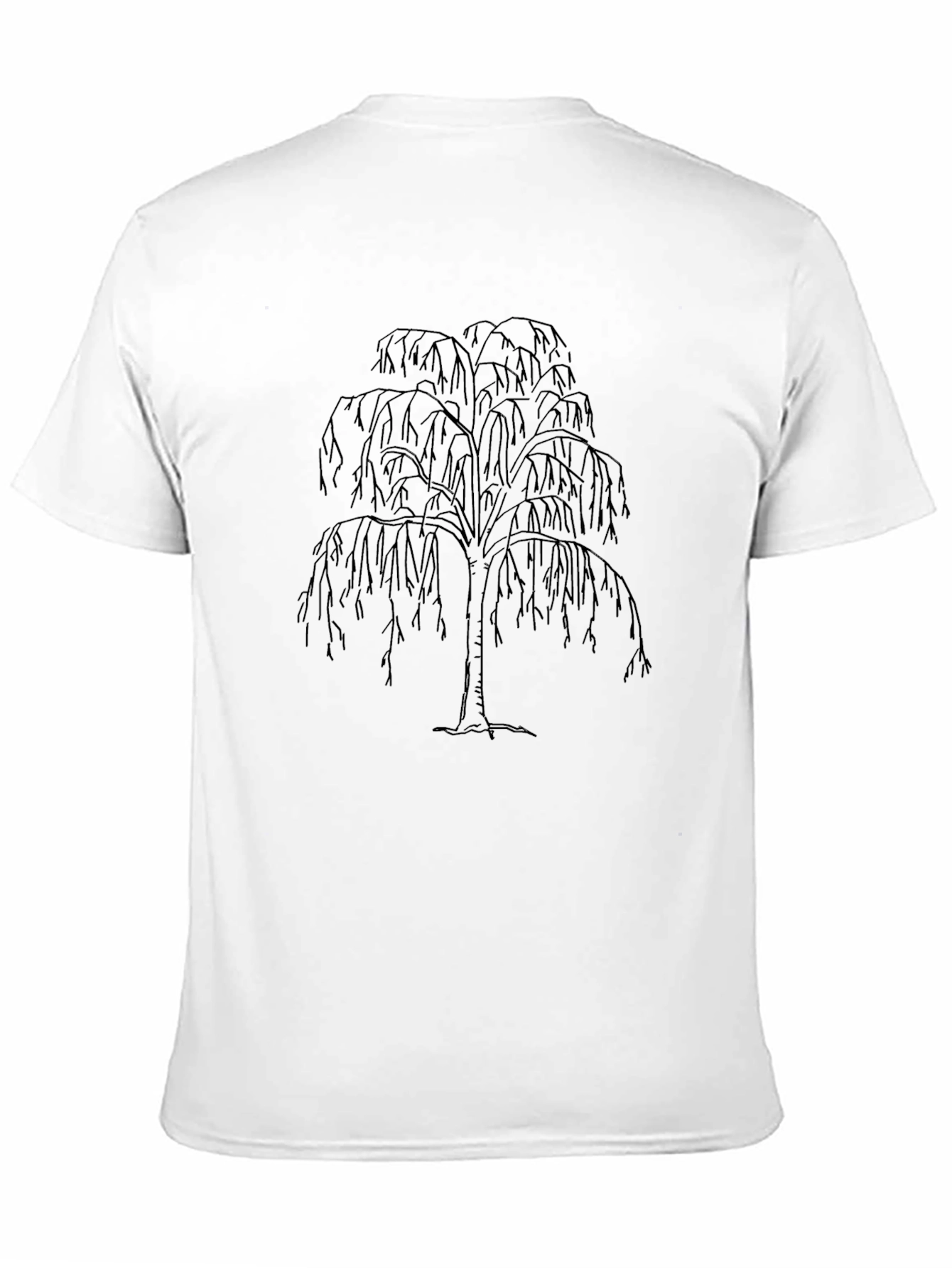 Weeping Willow Tree Graphic Tee - Black Cotton Blend
