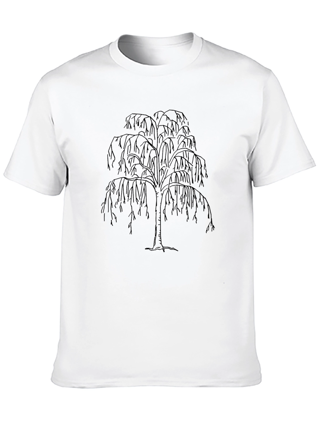 Weeping Willow Tree Graphic Tee - Black Cotton Blend