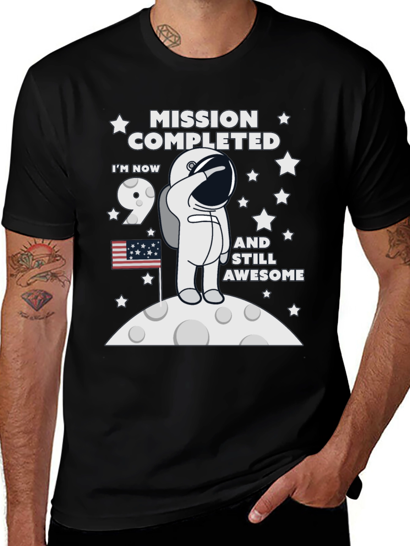 Mission Completed 9th Birthday Astronaut T-Shirt