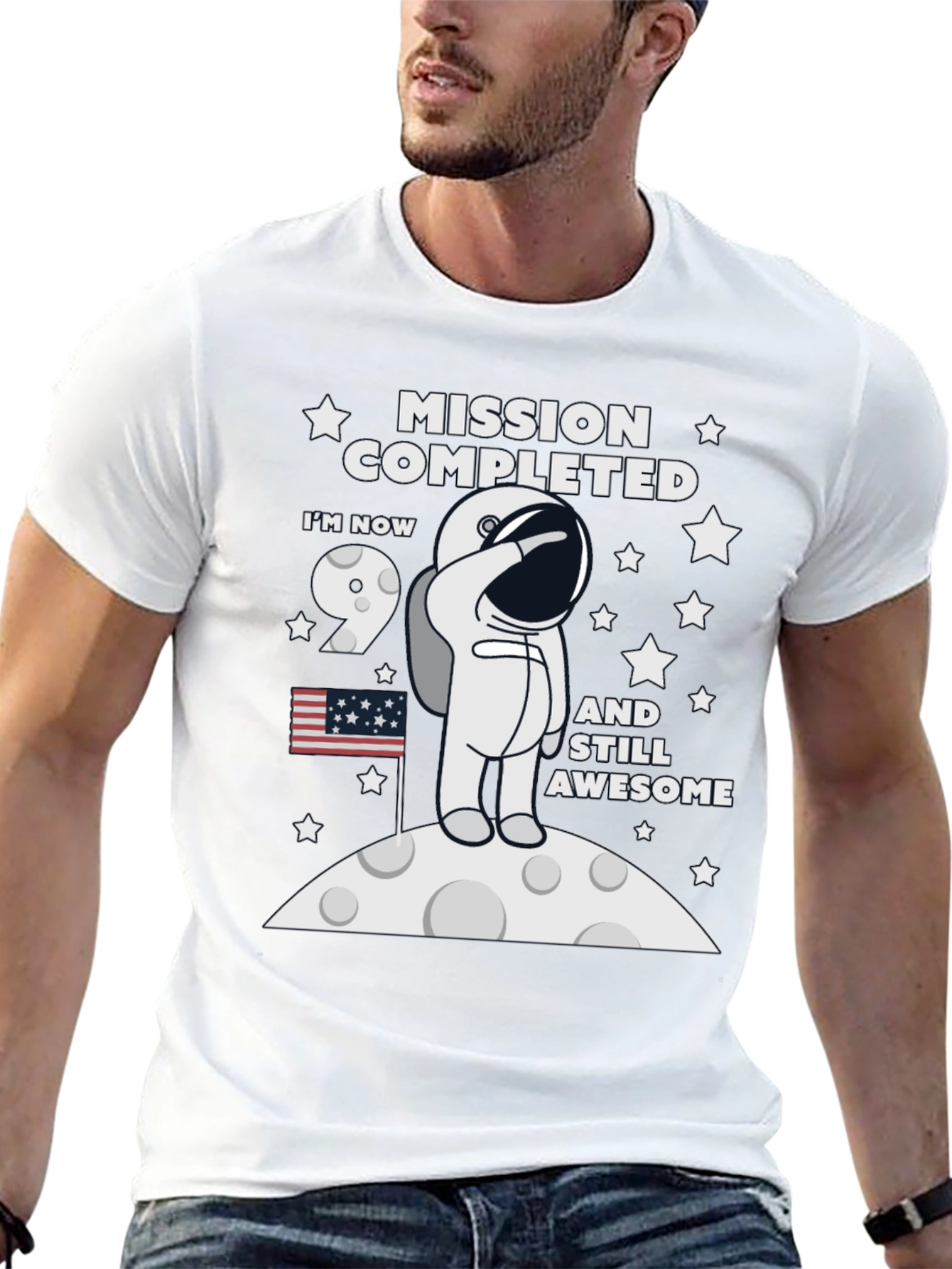 Mission Completed 9th Birthday Astronaut T-Shirt