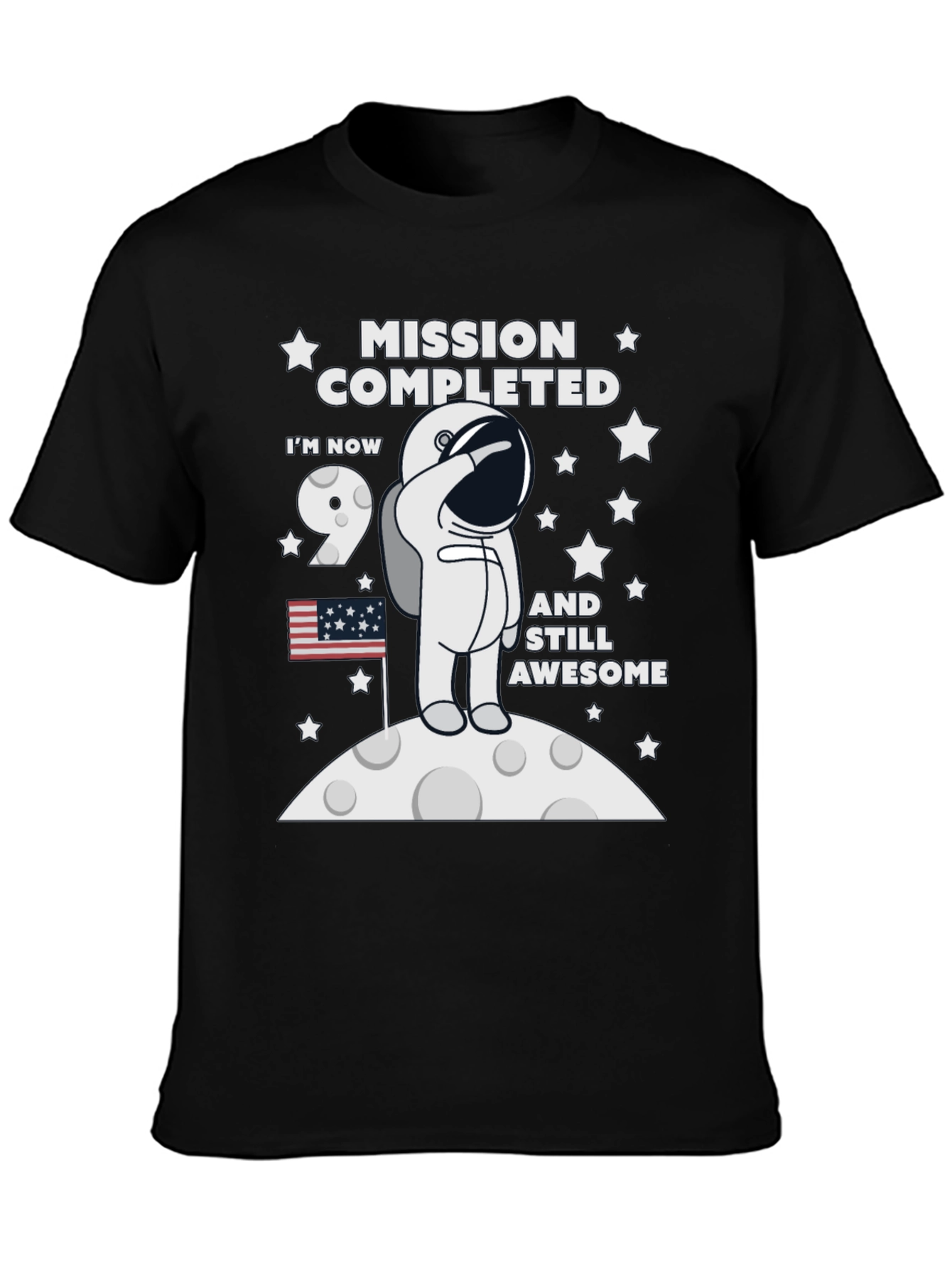Mission Completed 9th Birthday Astronaut T-Shirt