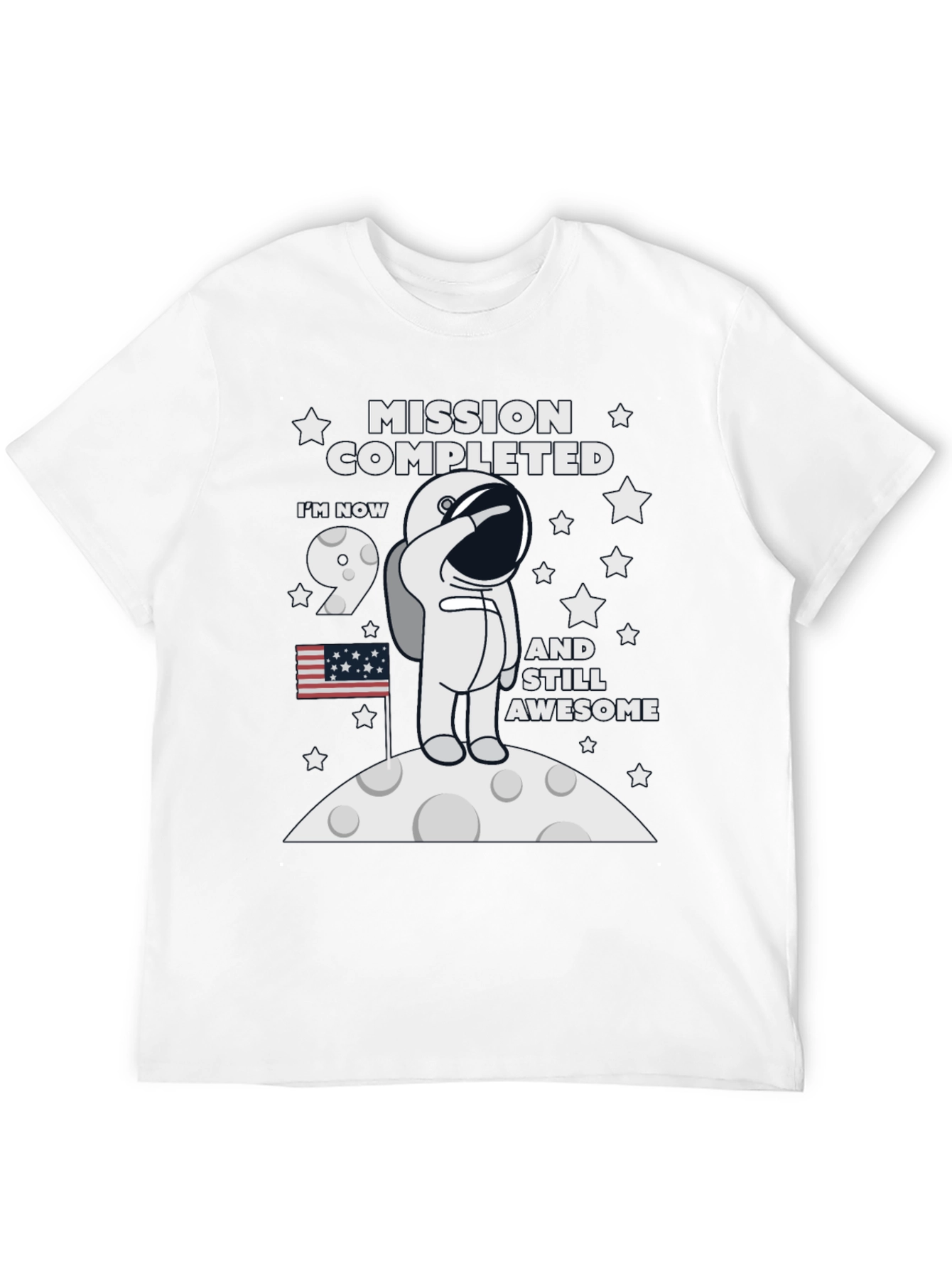 Mission Completed 9th Birthday Astronaut T-Shirt