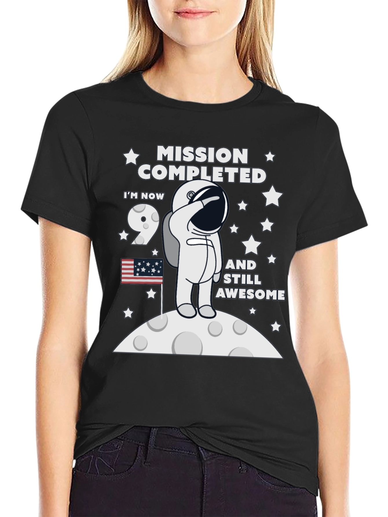 Mission Completed 9th Birthday Astronaut T-Shirt