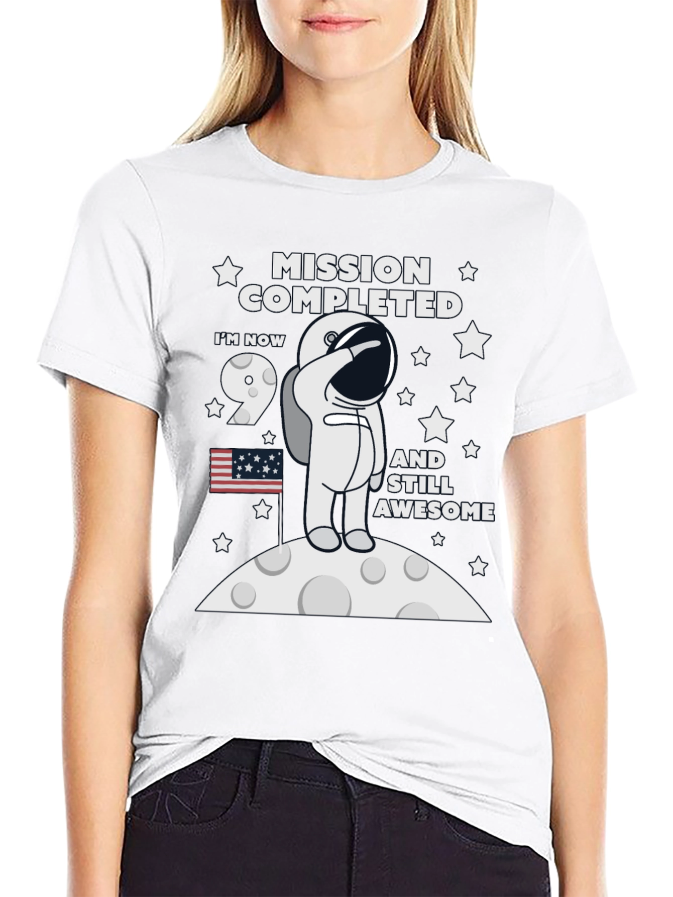 Mission Completed 9th Birthday Astronaut T-Shirt