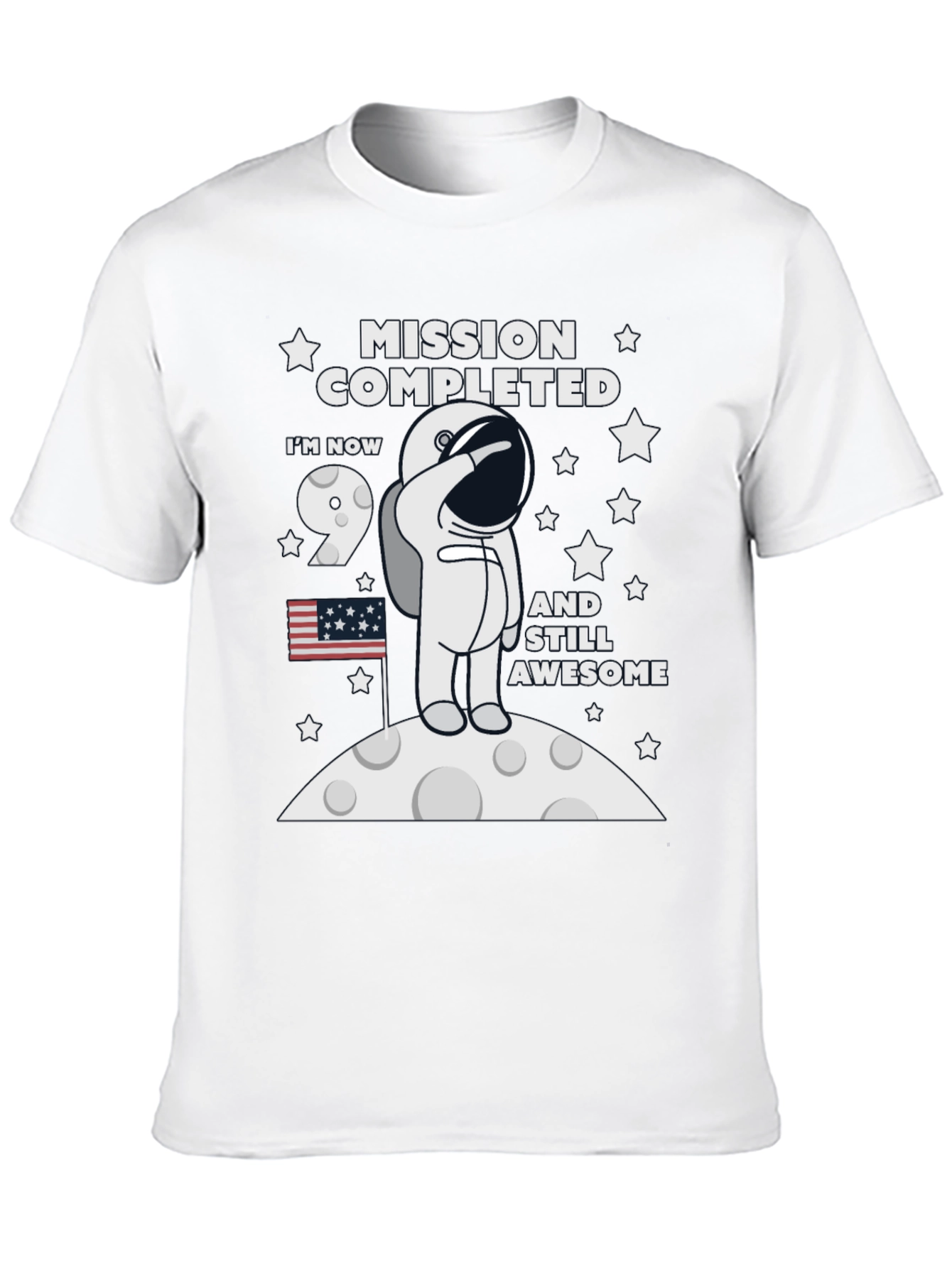Mission Completed 9th Birthday Astronaut T-Shirt