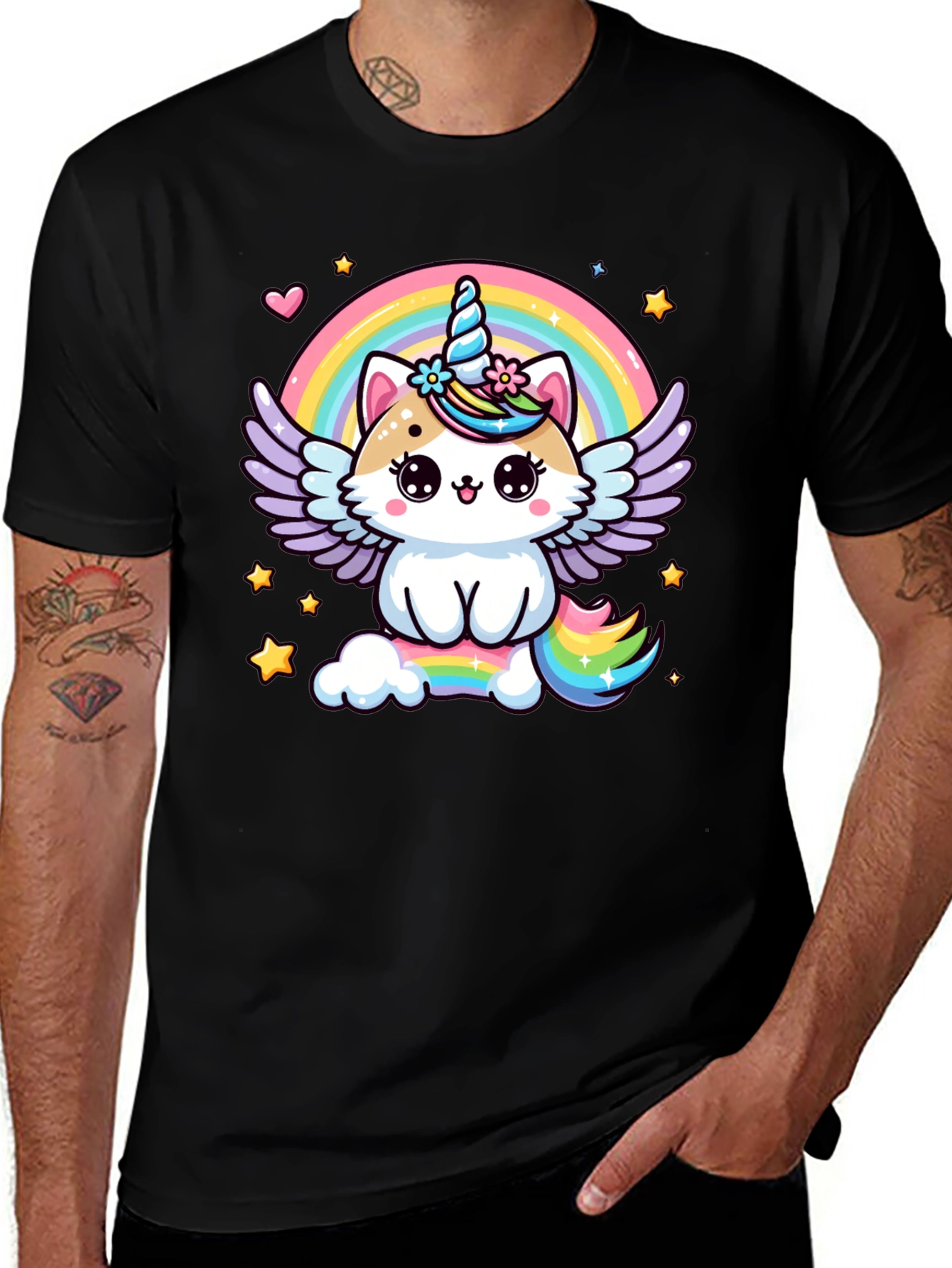 Unicorn Cat Rainbow T-Shirt