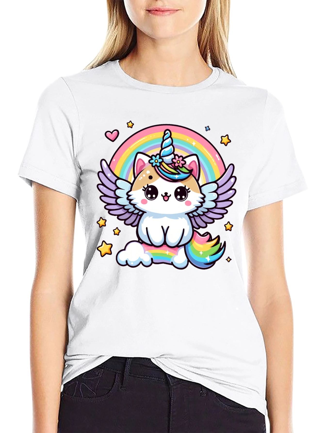 Unicorn Cat Rainbow T-Shirt