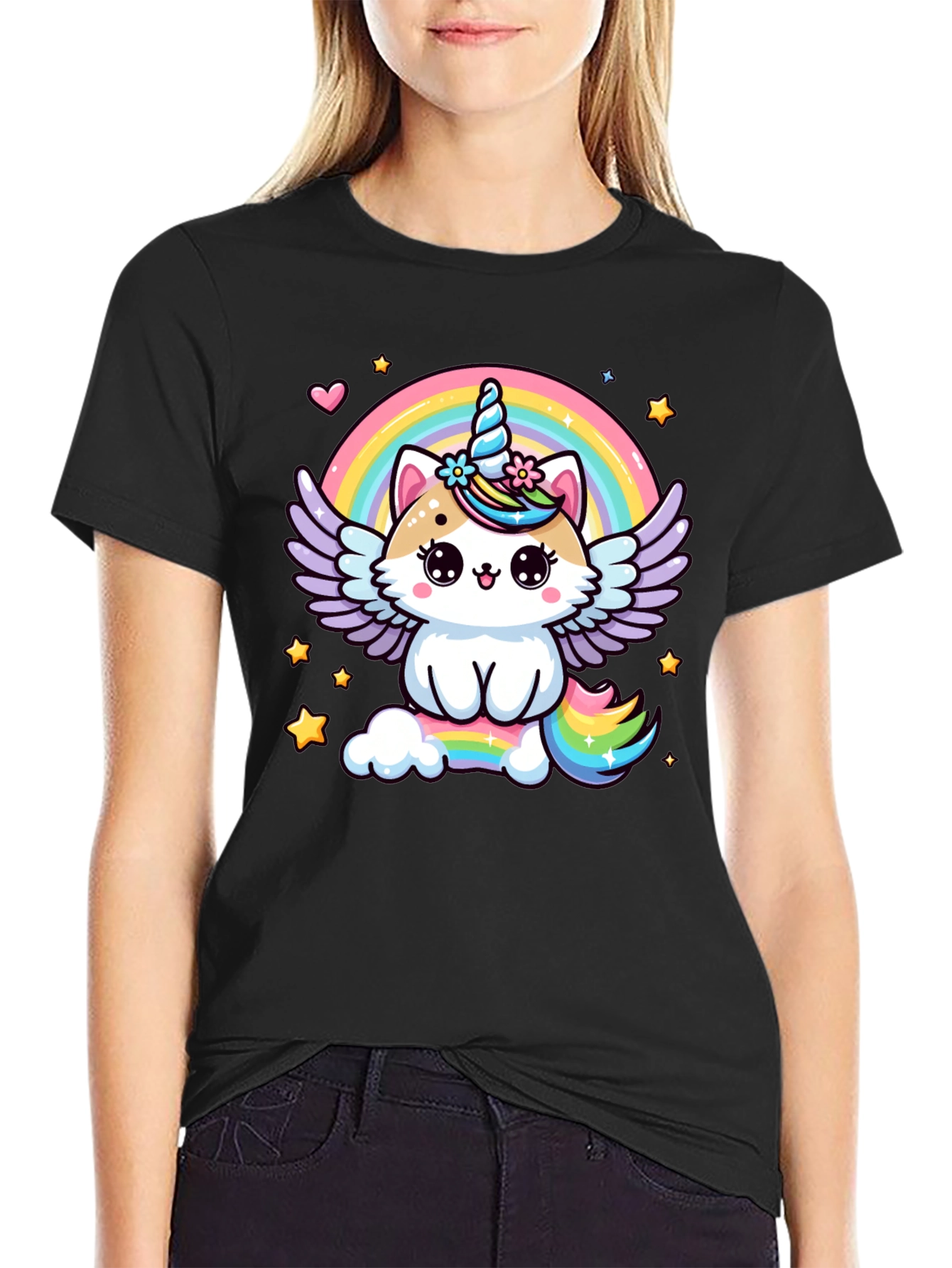 Unicorn Cat Rainbow T-Shirt