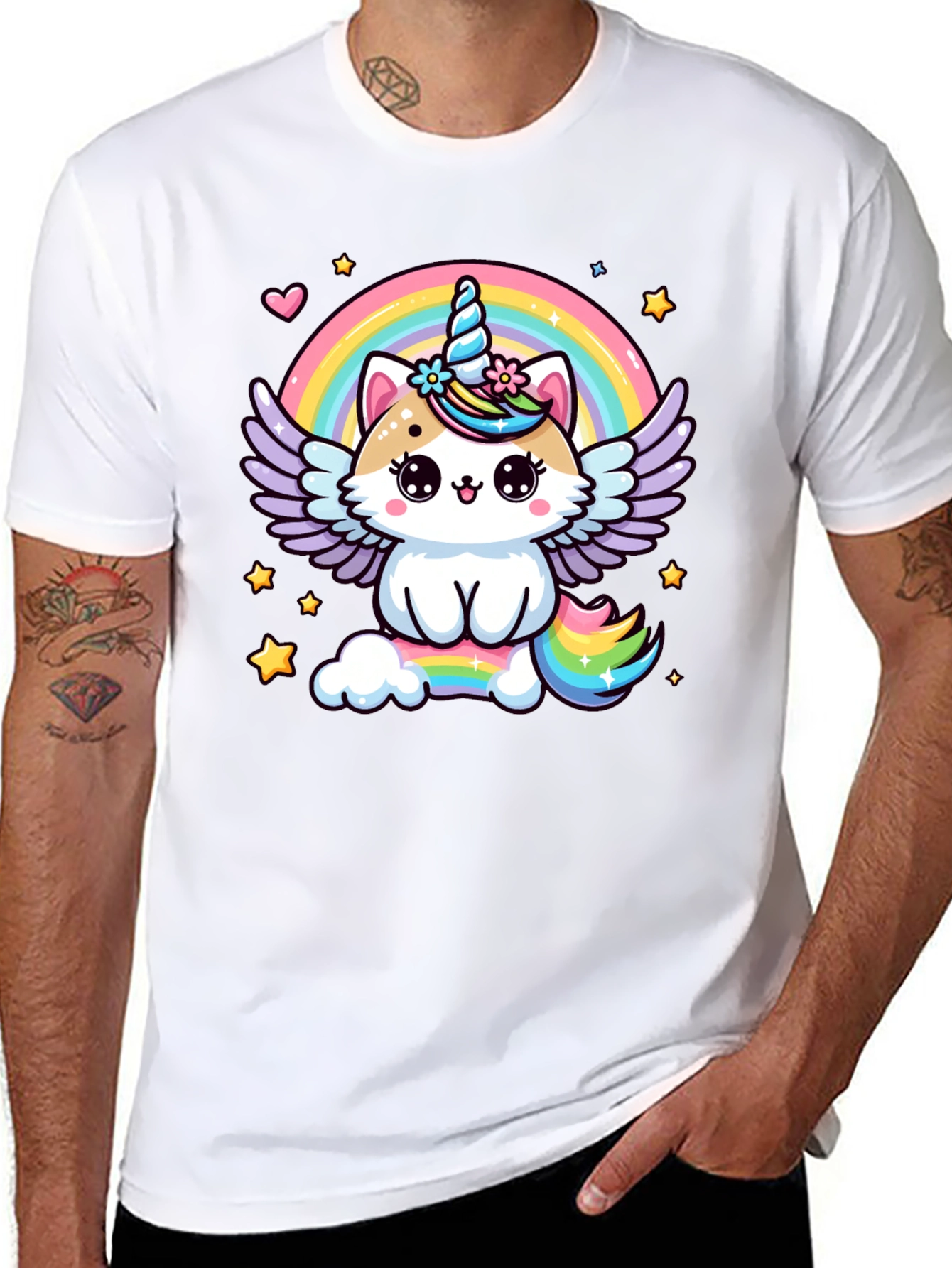 Unicorn Cat Rainbow T-Shirt