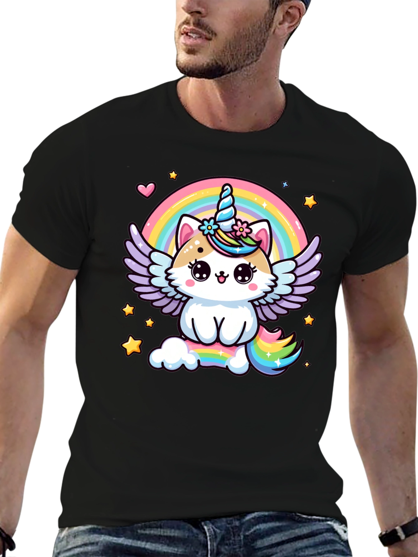 Unicorn Cat Rainbow T-Shirt